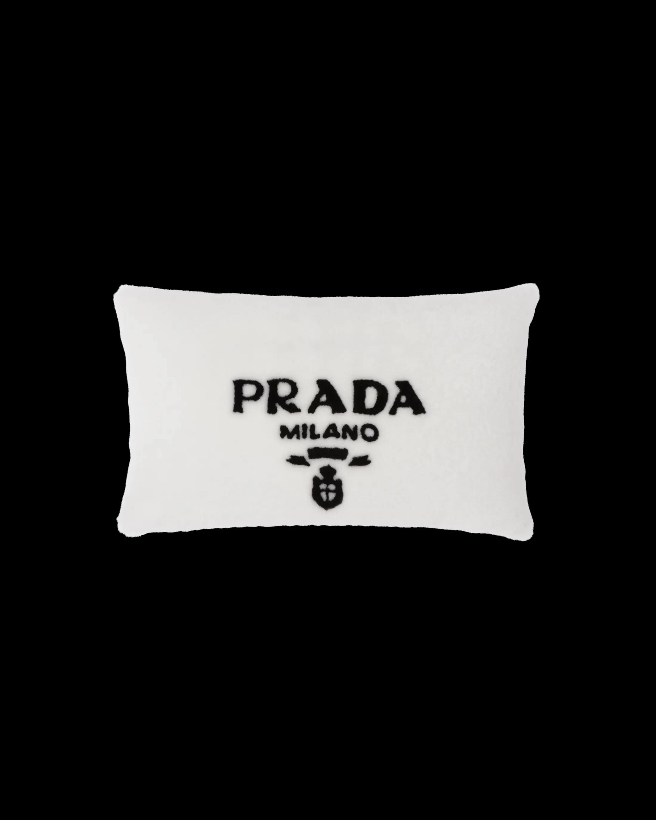 Prada Sheepskin pillow White/black Outlet