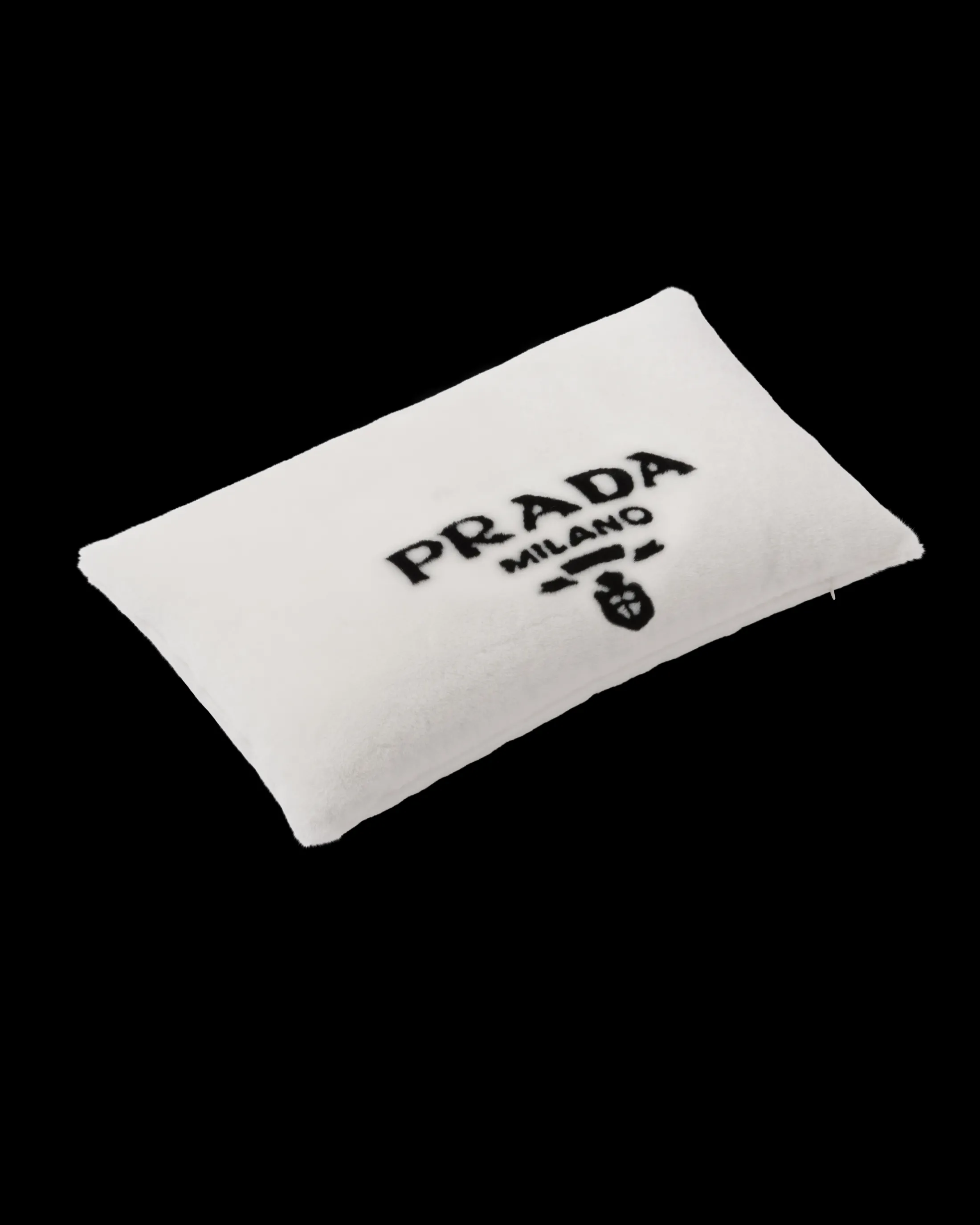 Prada Sheepskin pillow White/black Outlet