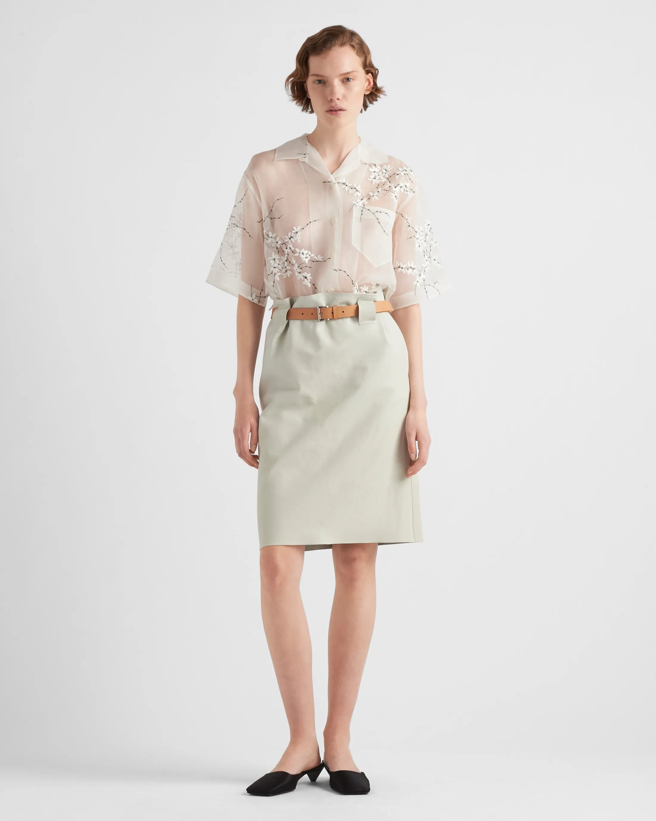 Prada Shirt with superimposed embroidery White Fashion