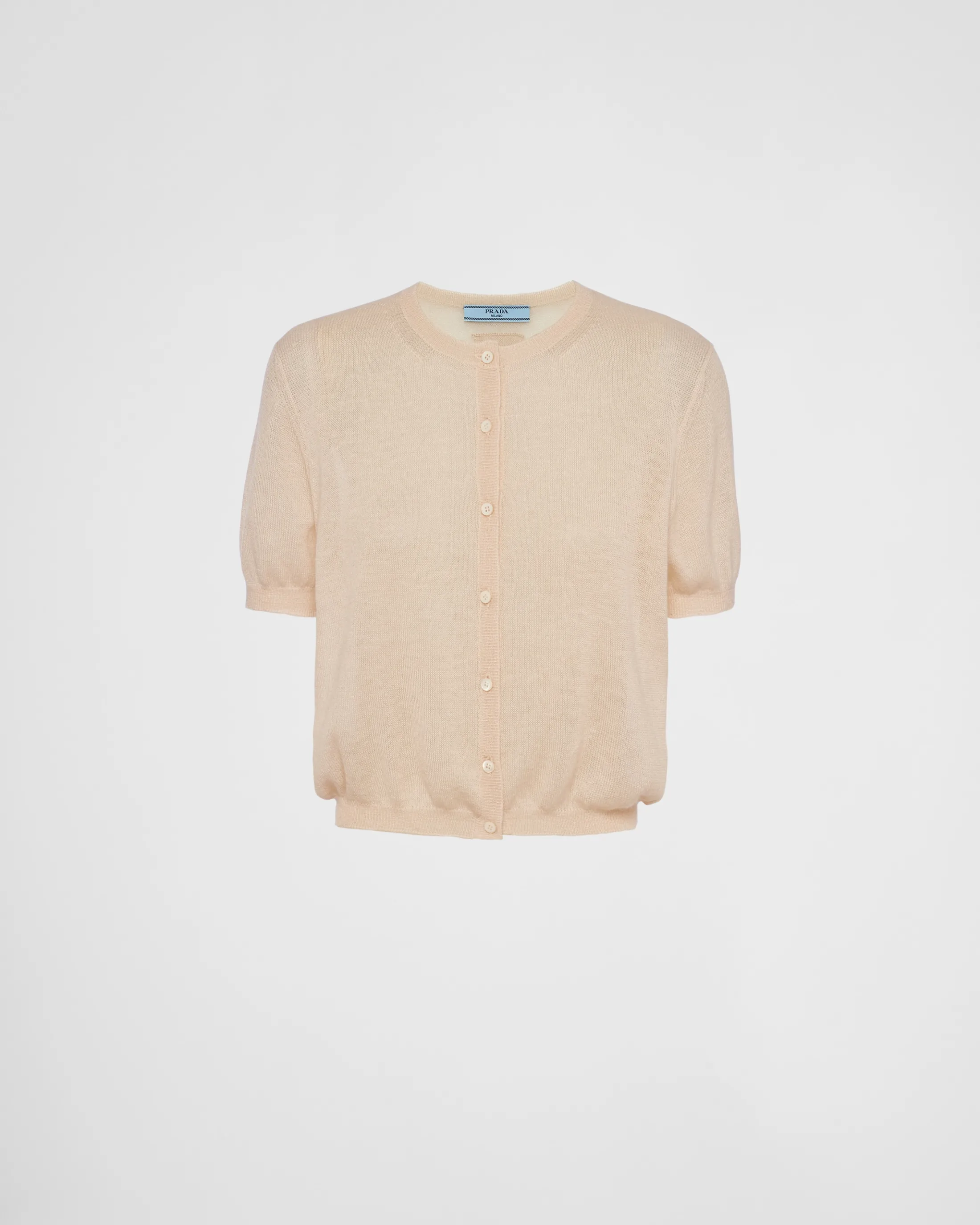 Prada Short-sleeved cashmere cardigan Desertbeige Discount