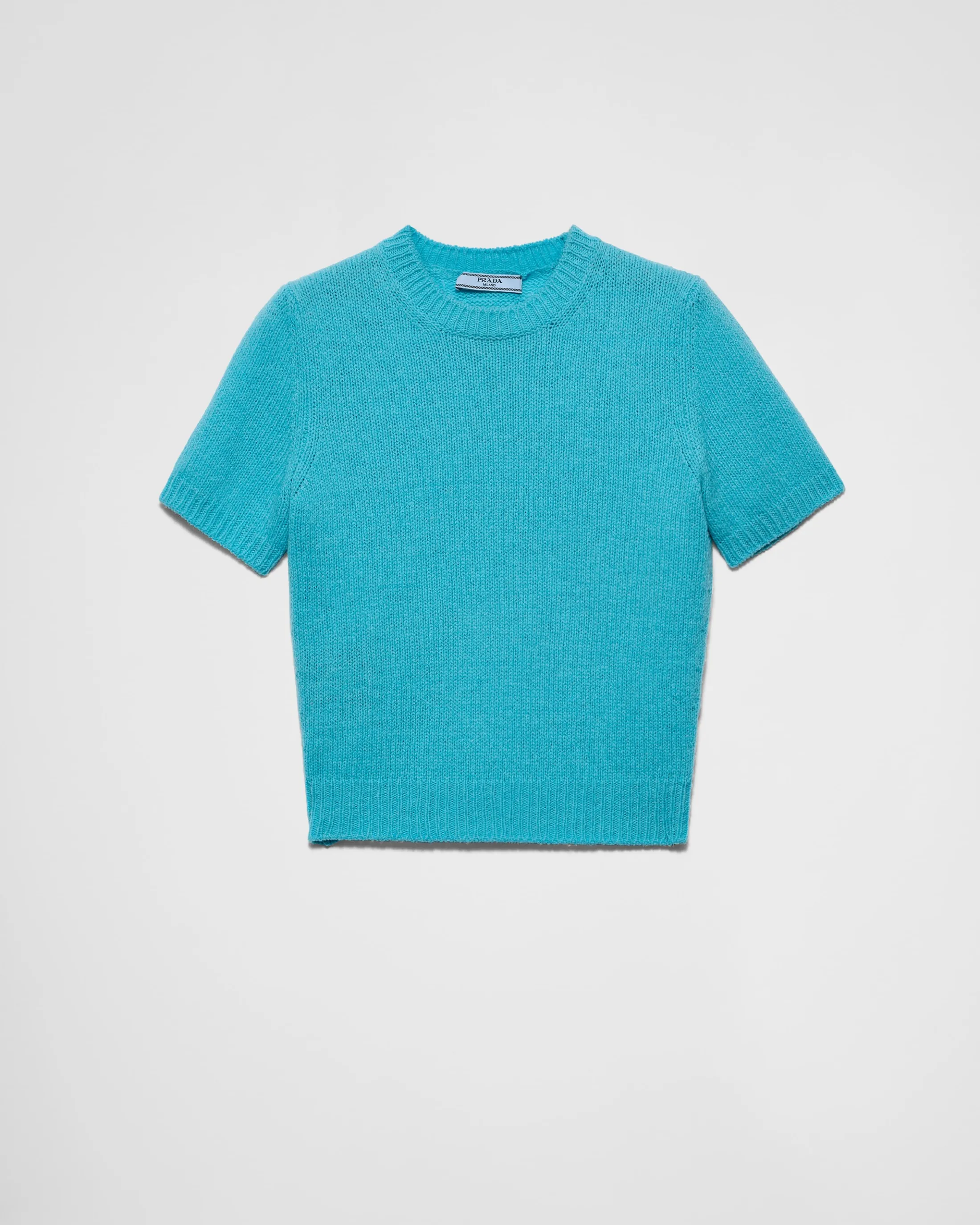 Prada Short-sleeved cashmere sweater Lightblue Online