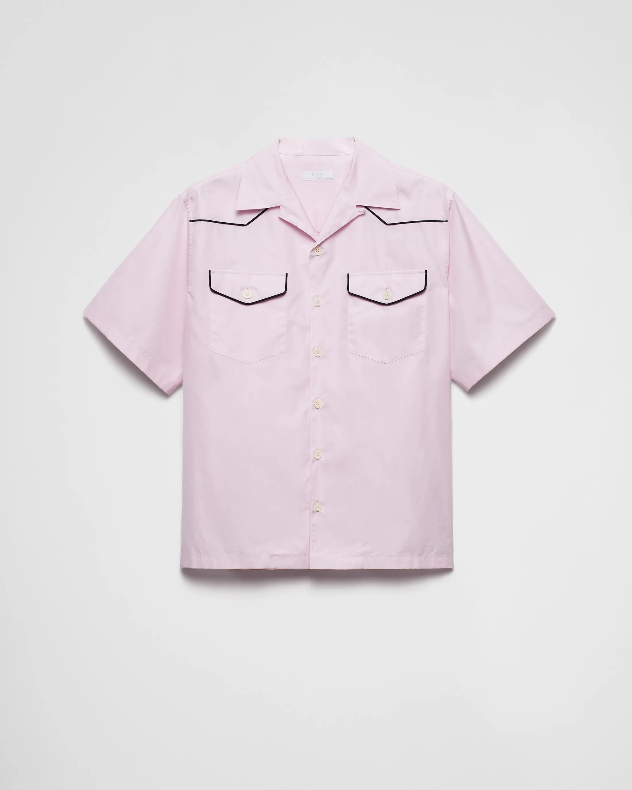 Prada Short-sleeved cotton shirt Alabasterpink Outlet