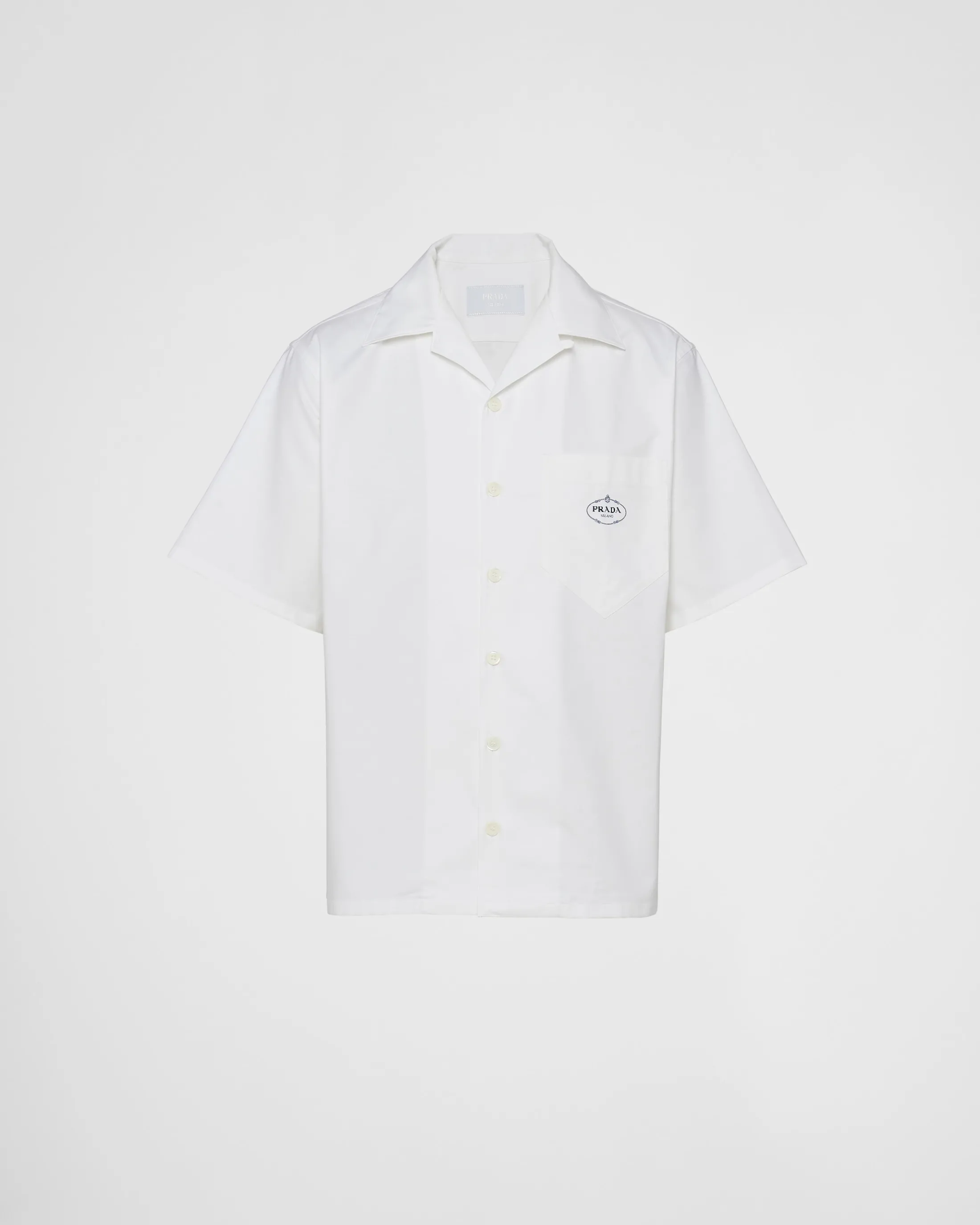 Prada Short-sleeved cotton shirt White Best Sale