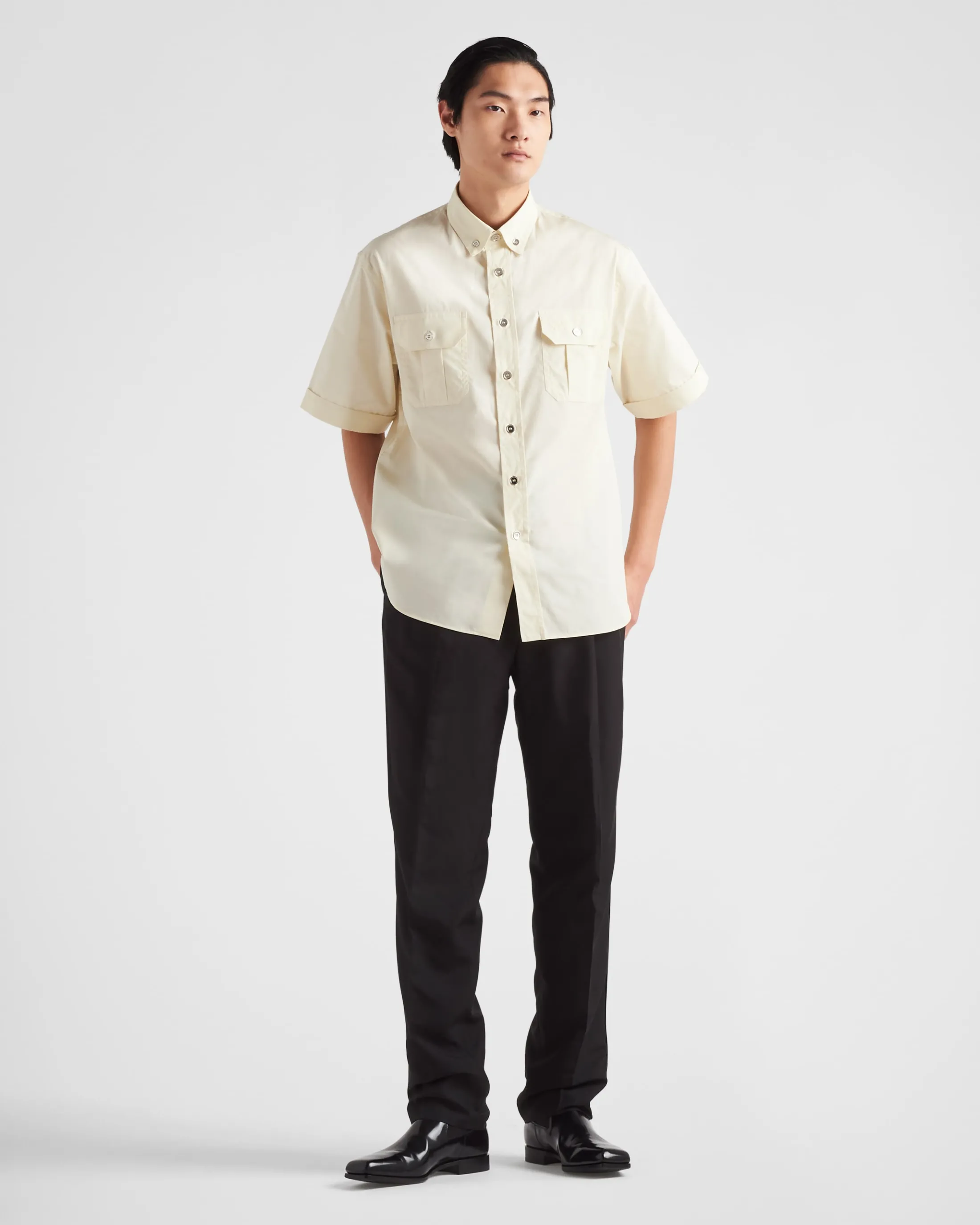 Prada Short-sleeved cotton shirt Vanilla Best