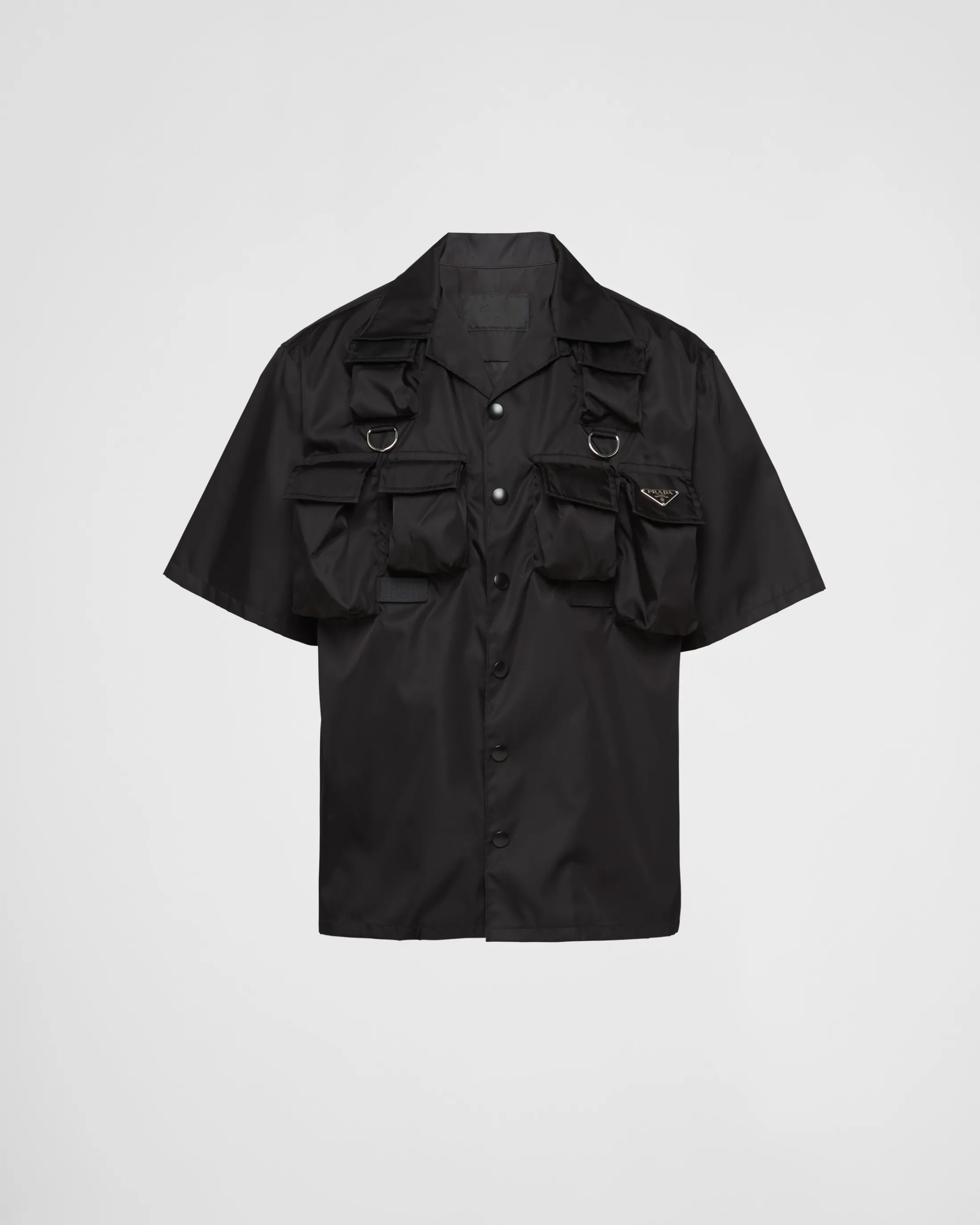 Prada Short-sleeved Re-Nylon shirt Black Cheap