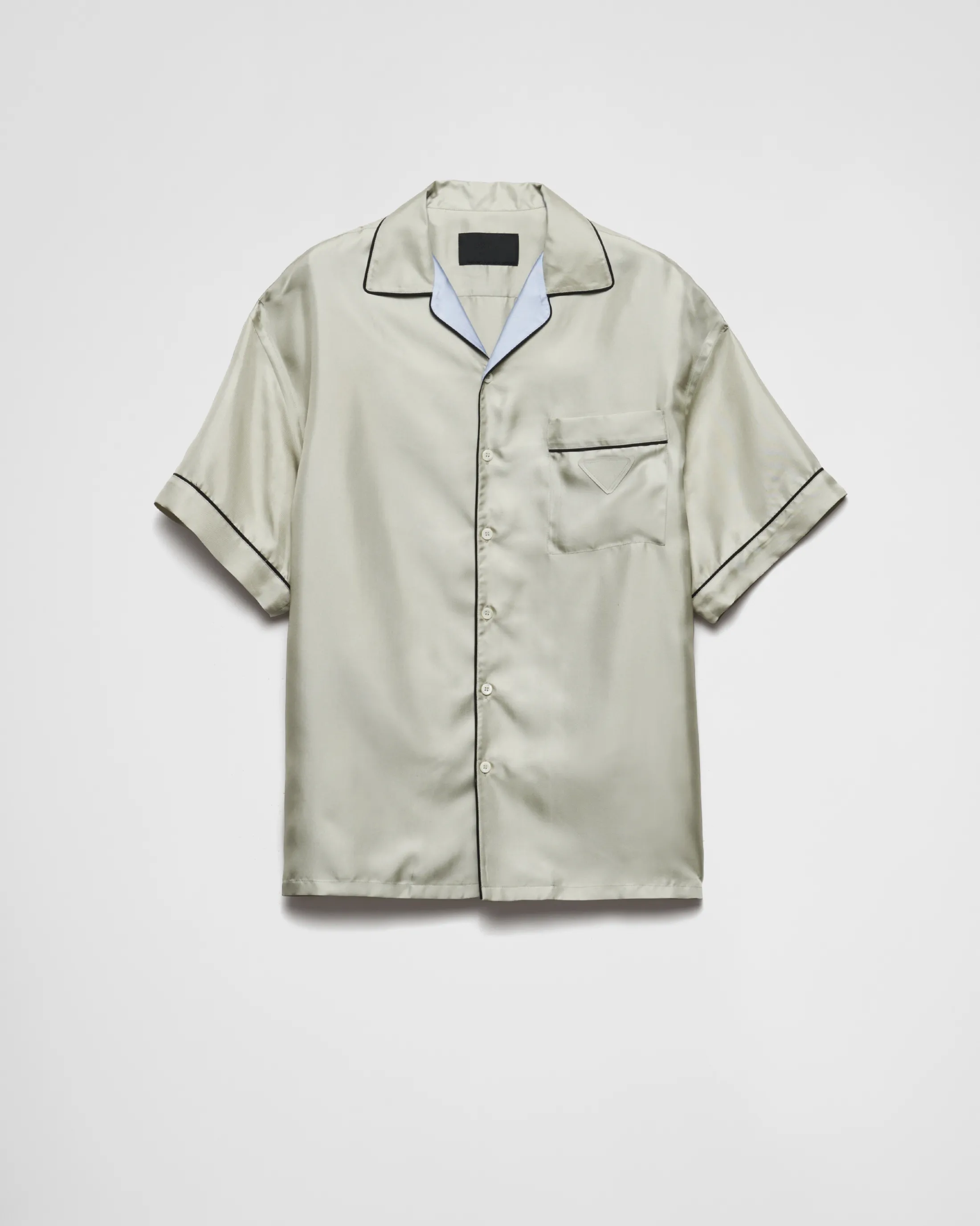 Prada Short-sleeved silk twill shirt Agave Store