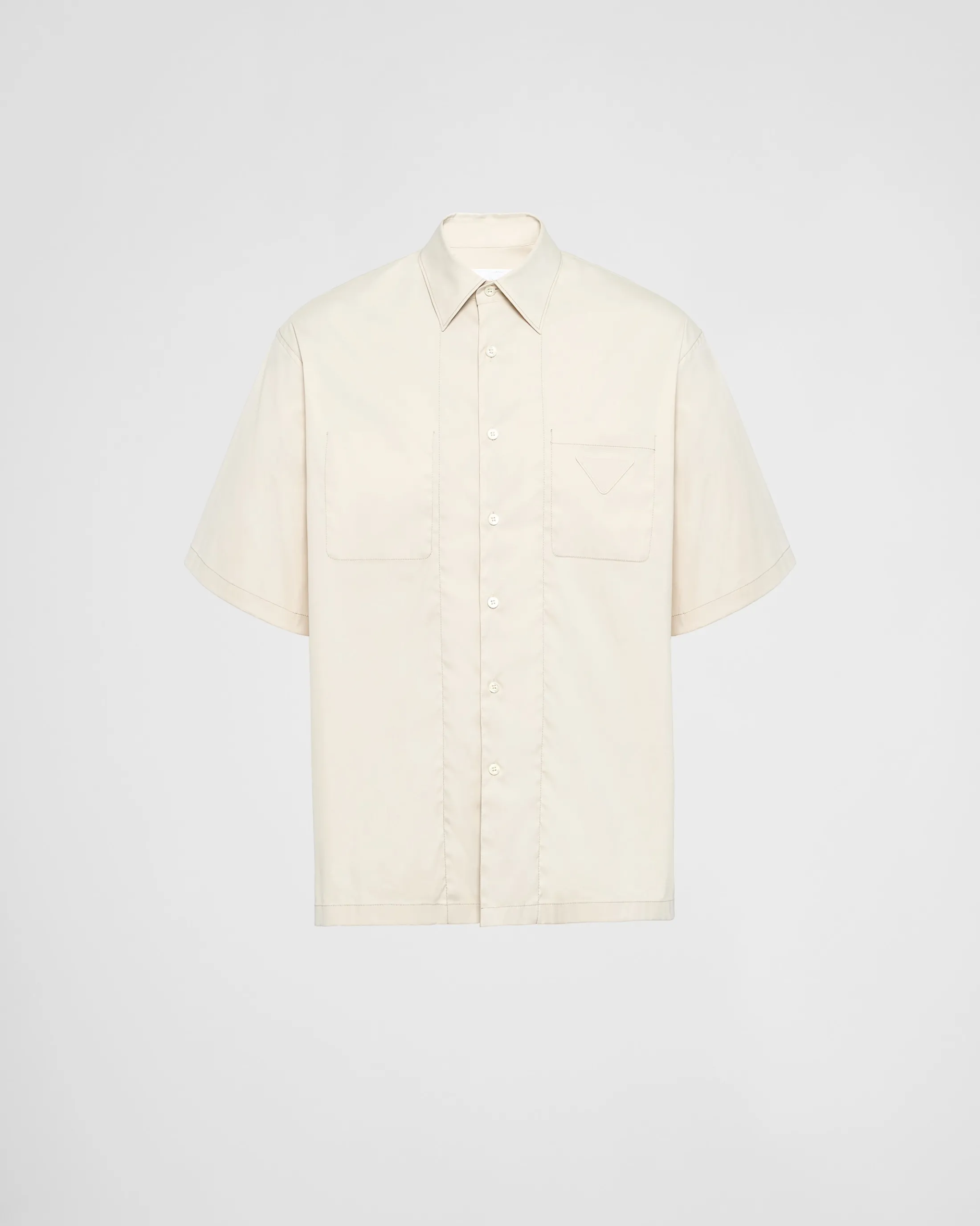 Prada Short-sleeved stretch cotton shirt Sand Discount