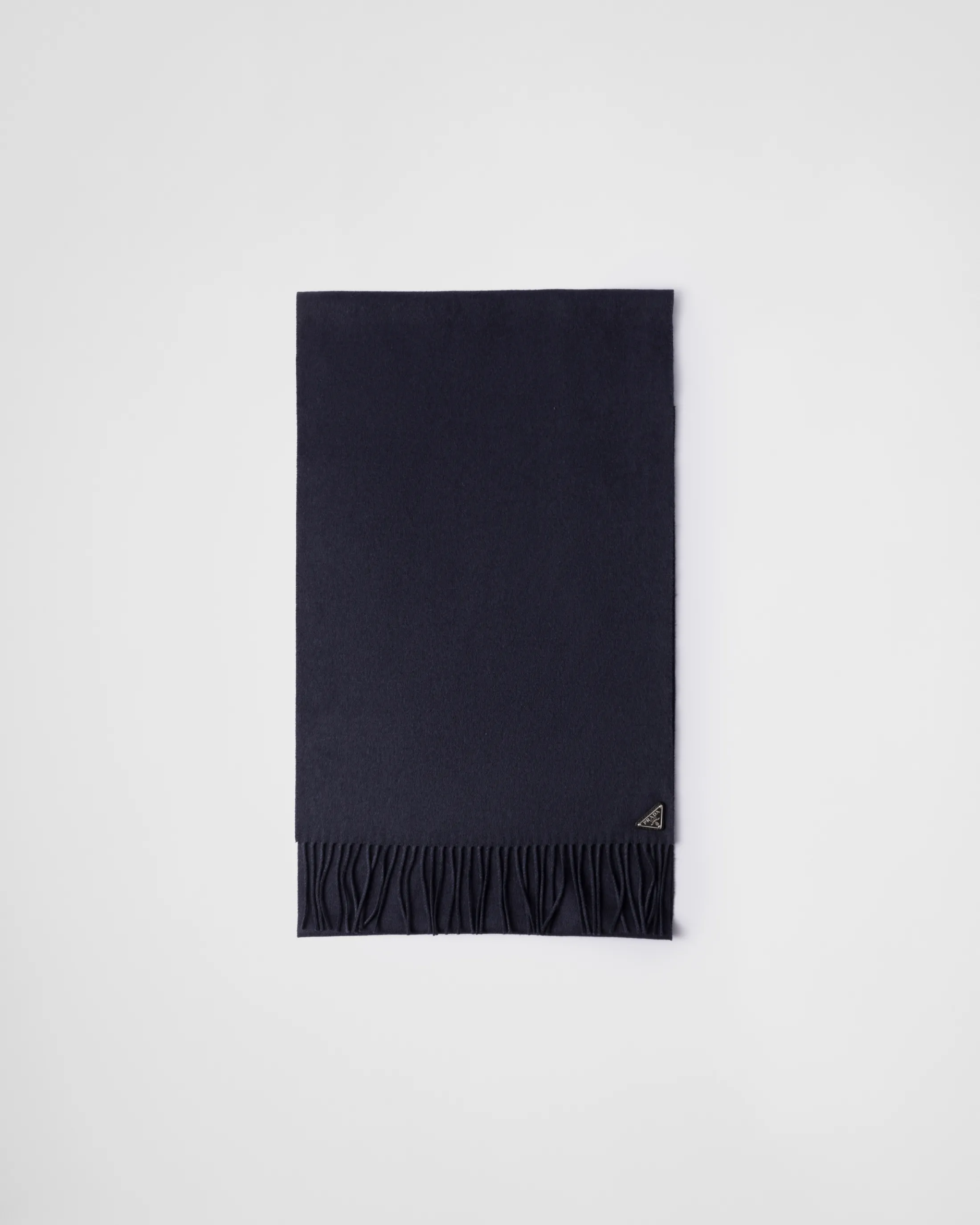 Prada Silk and cashmere scarf Navy Outlet