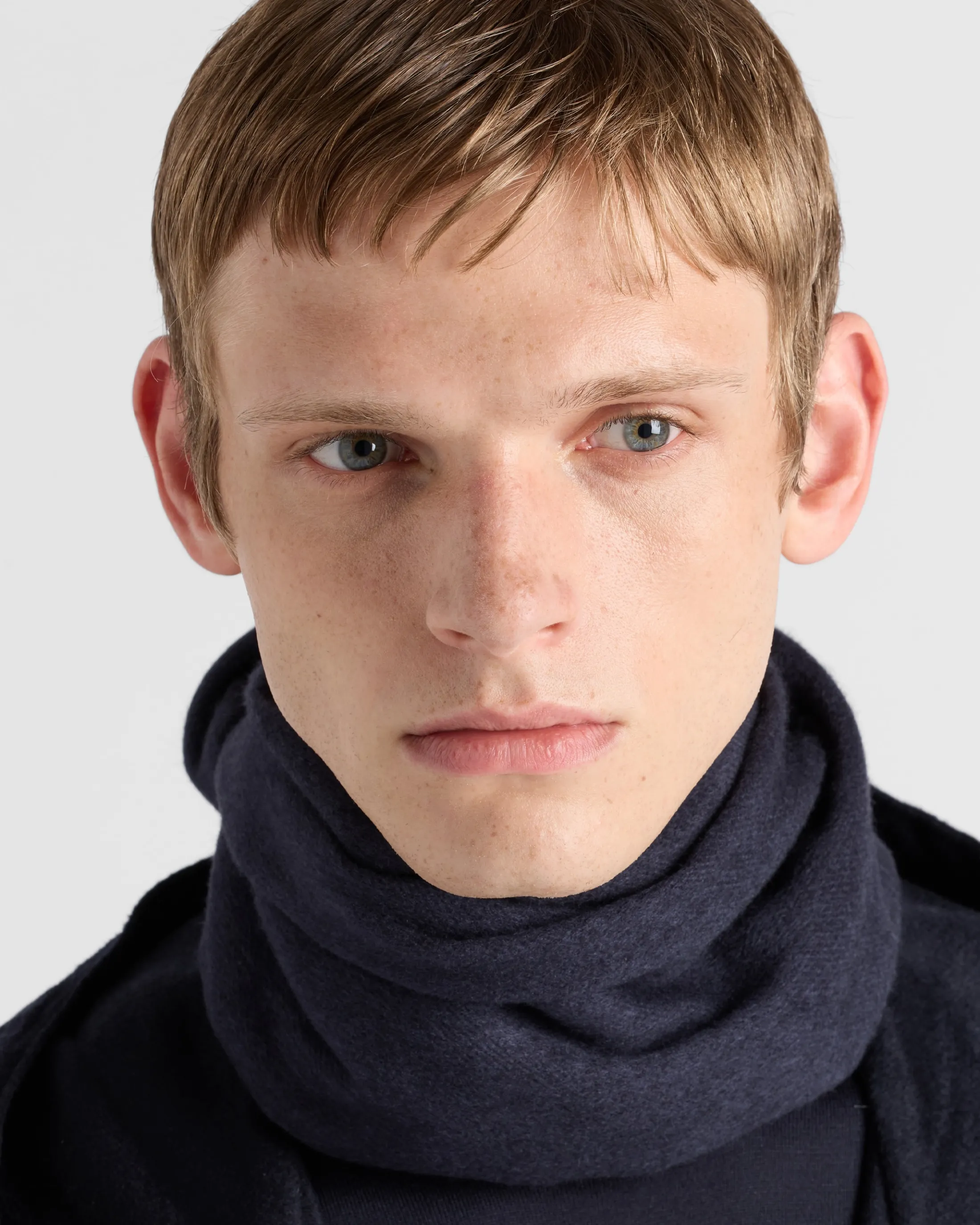 Prada Silk and cashmere scarf Navy Outlet