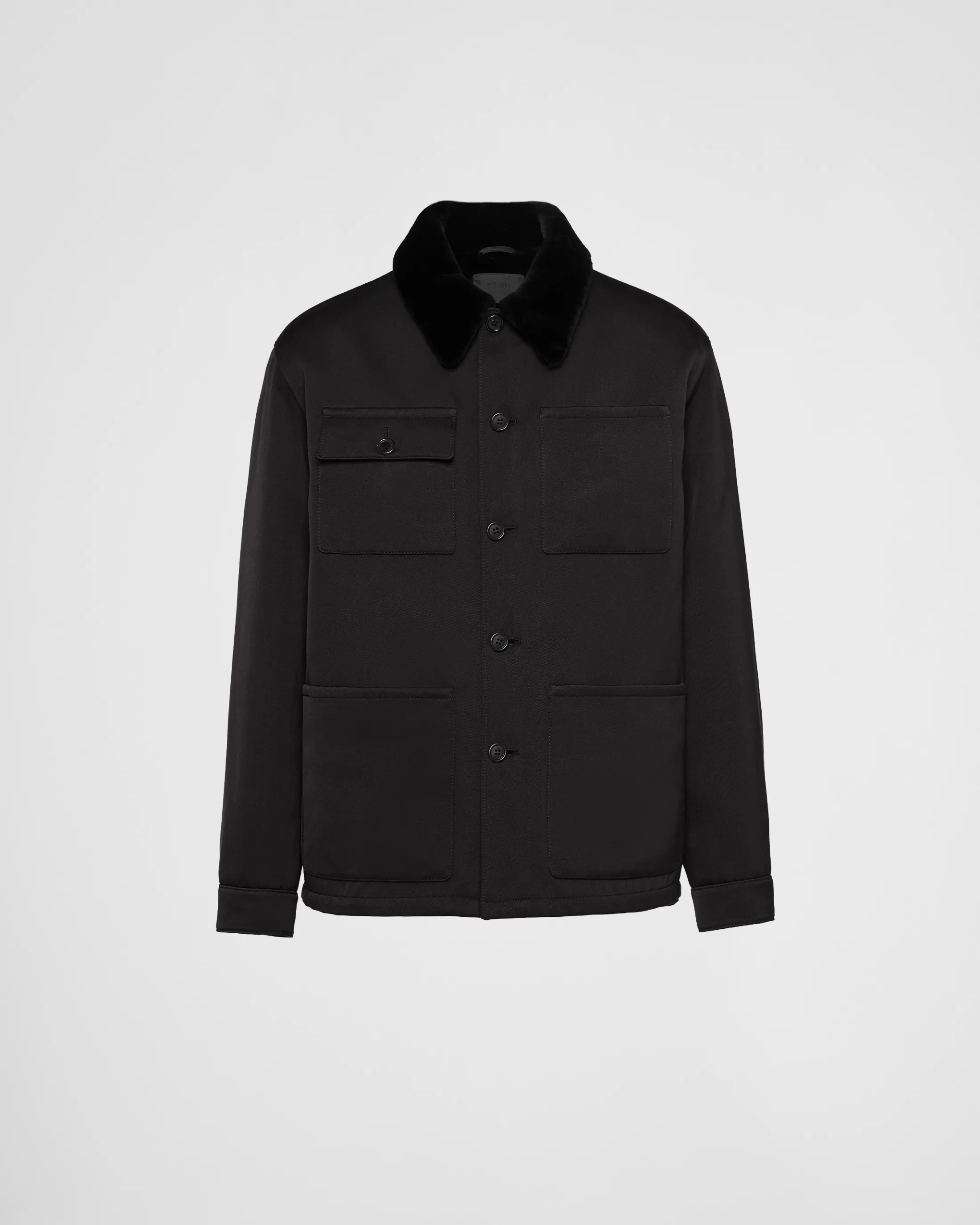 Prada Silk and cotton blouson jacket Black Flash Sale