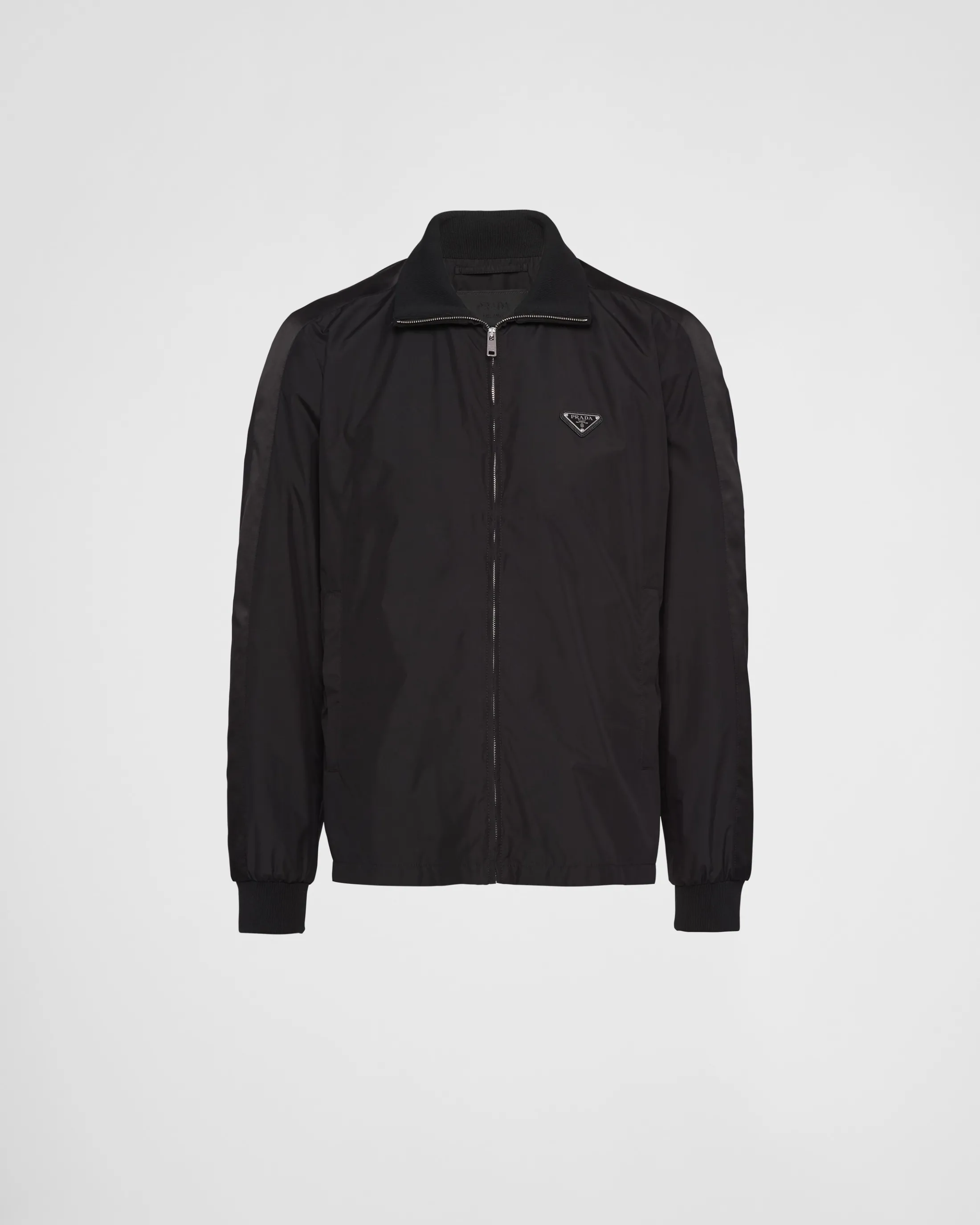 Prada Silk blend blouson jacket Black Store