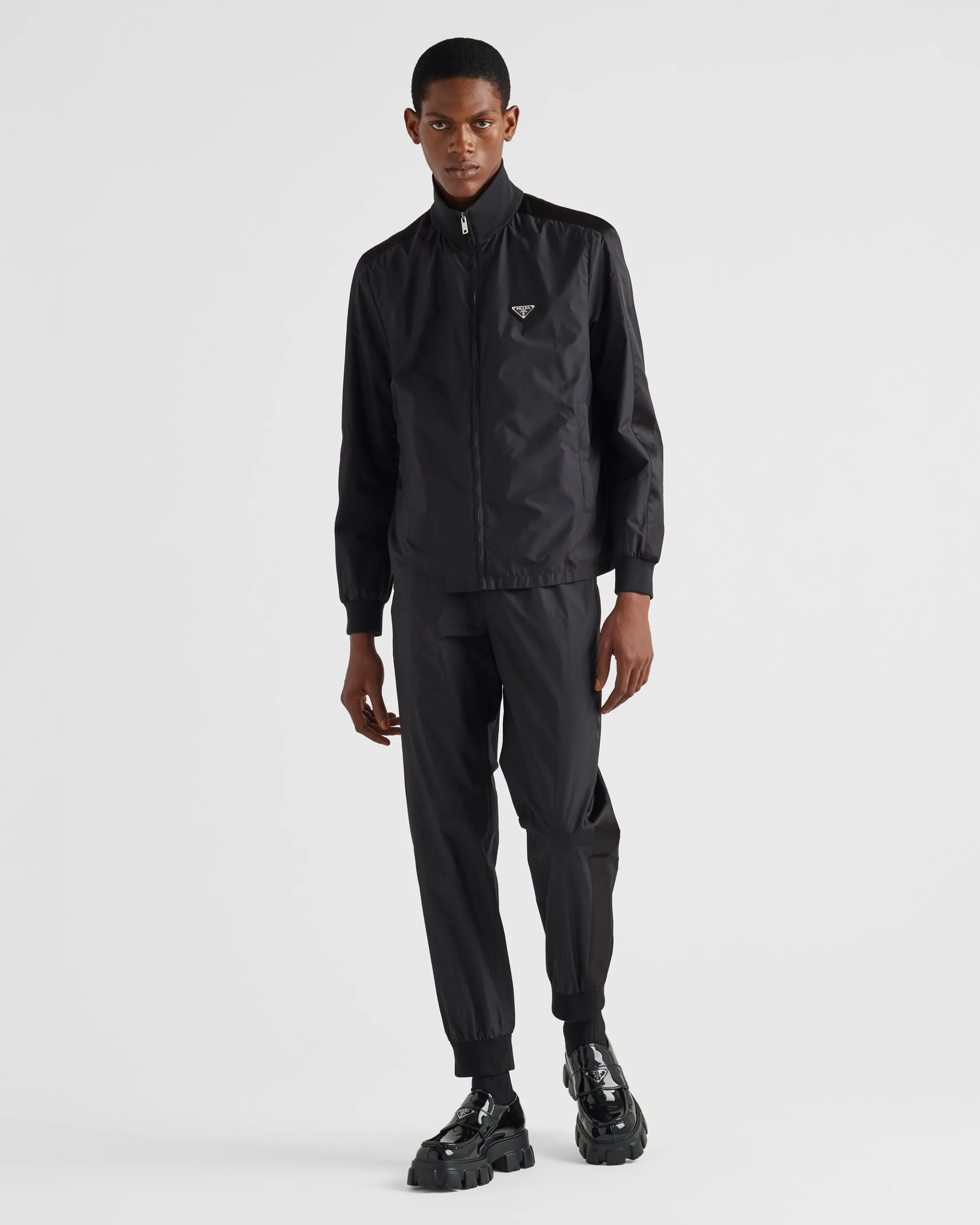 Prada Silk blend blouson jacket Black Store