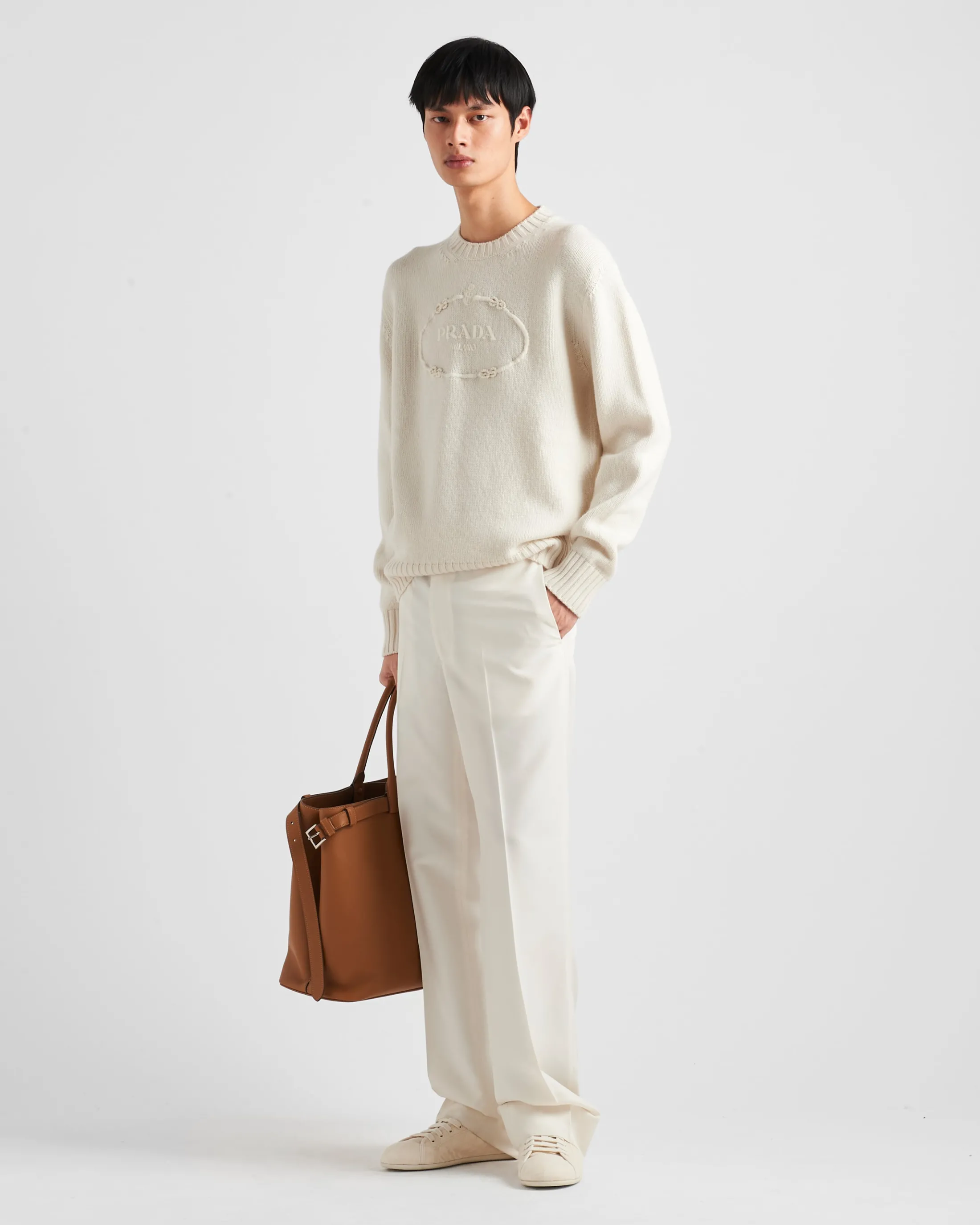 Prada Silk pants Natural Clearance