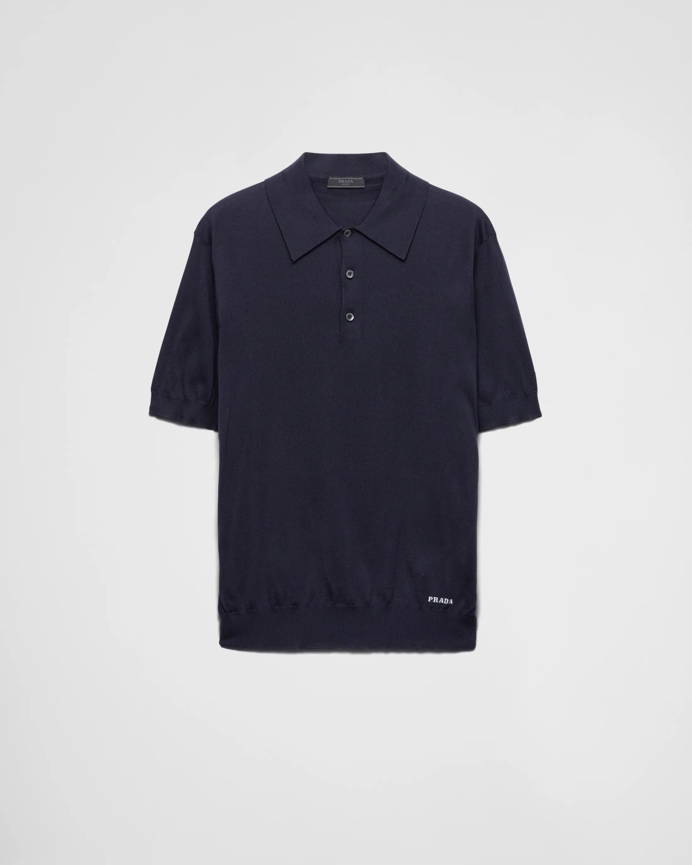 Prada Silk polo shirt Navy Hot