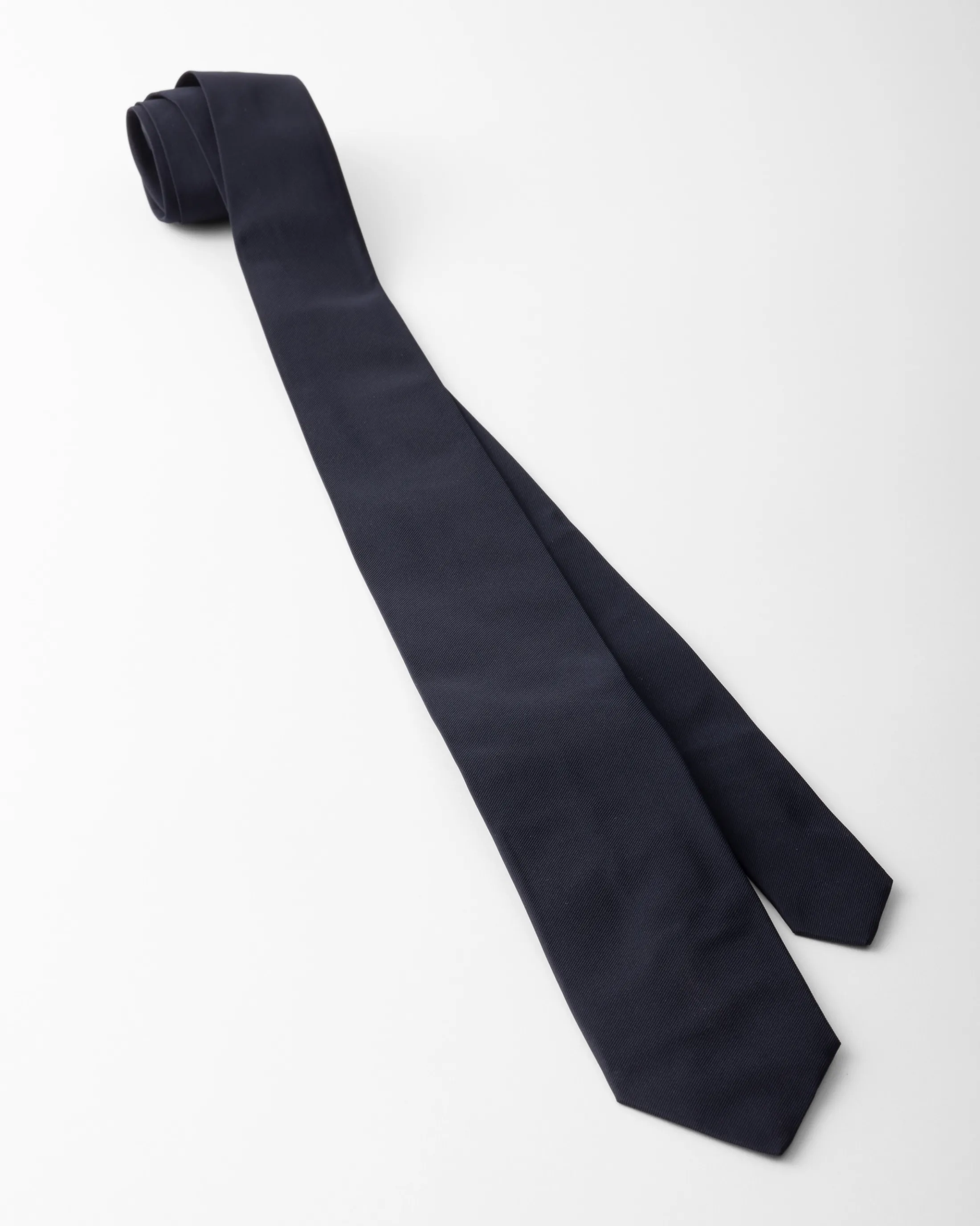 Prada Silk tie Navy Outlet