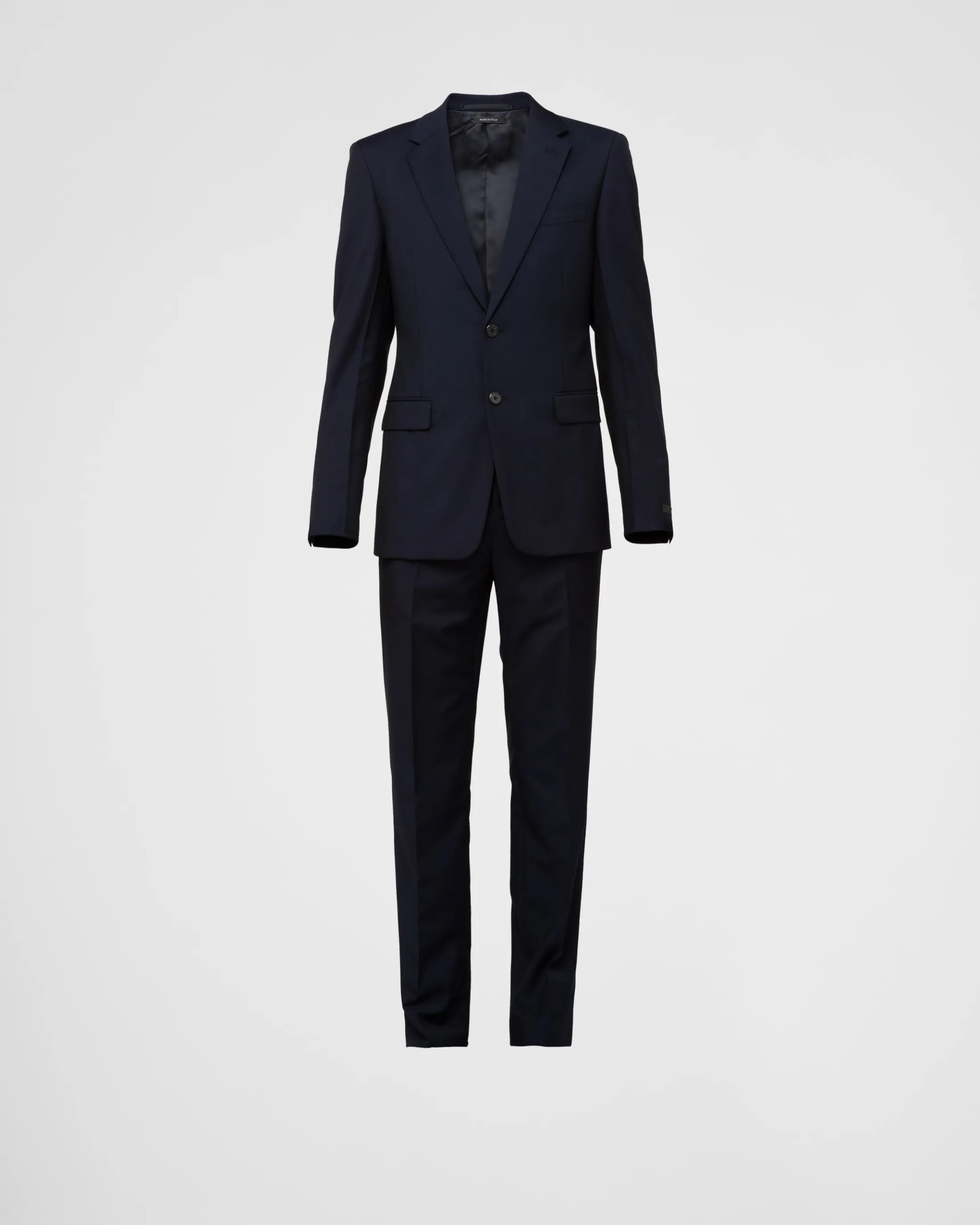 Prada Single Breasted Wool And Mohair Suit Navy Fashion