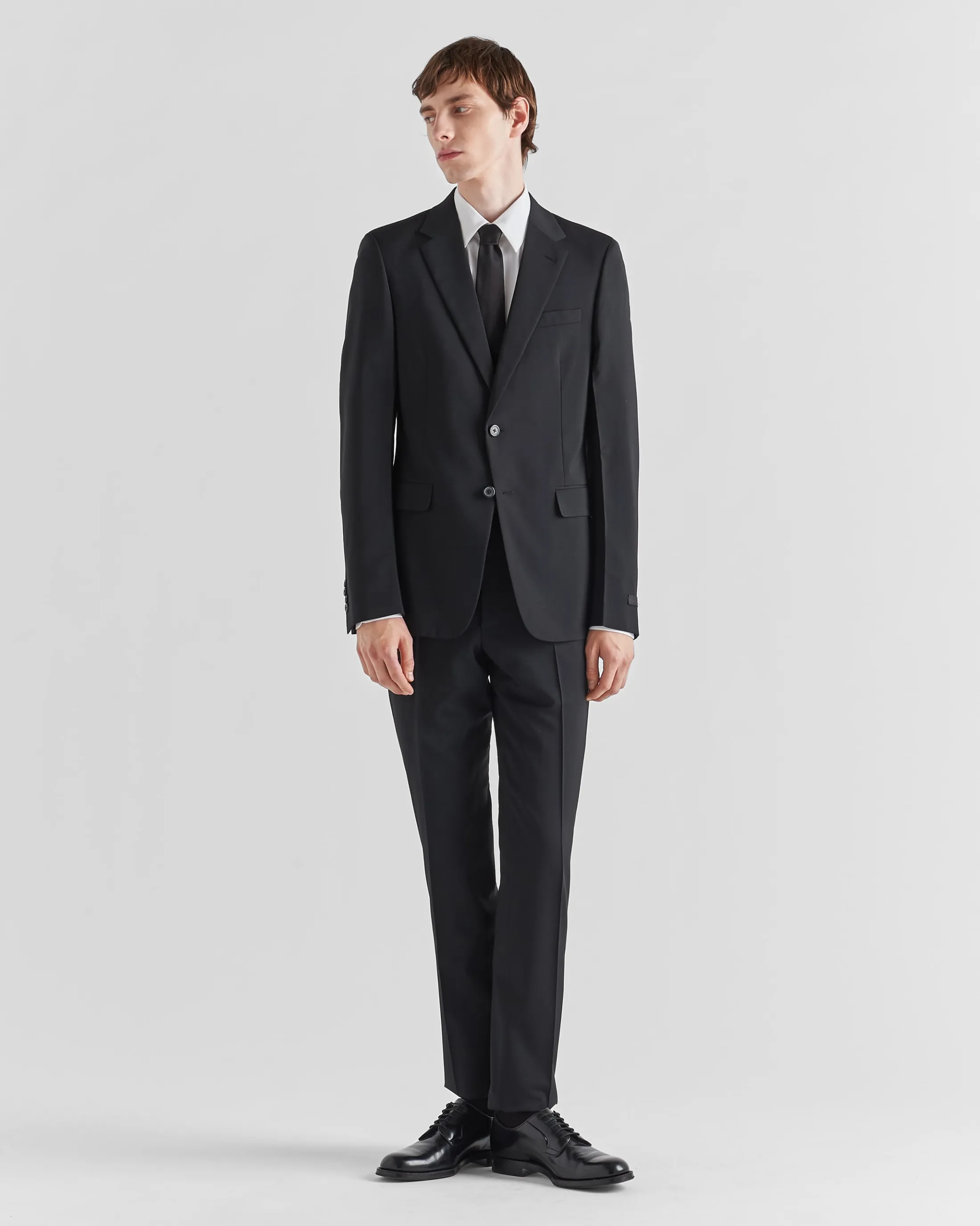 Prada Single Breasted Wool And Mohair Suit Black Clearance