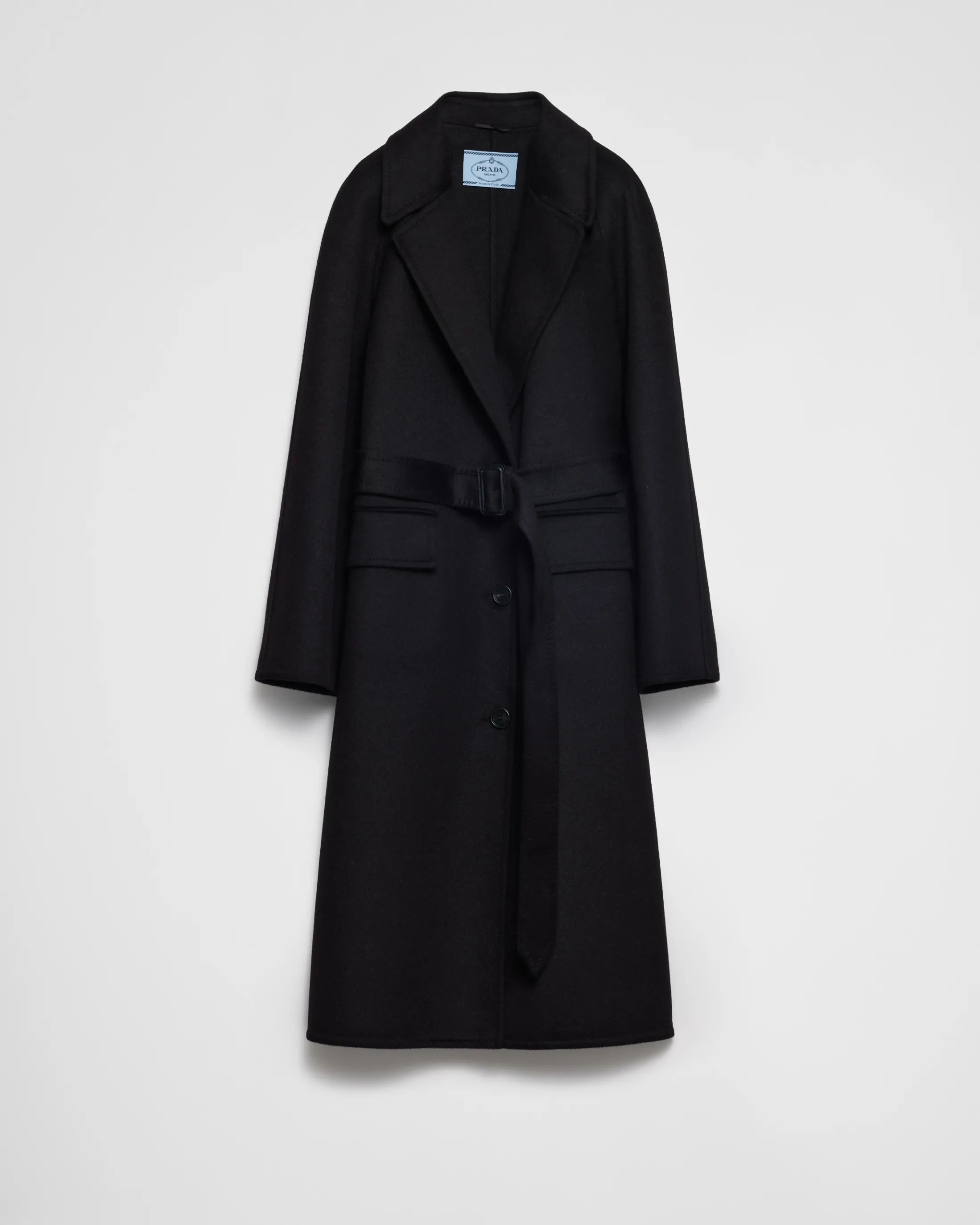 Prada Single-breasted cashgora coat Black Hot