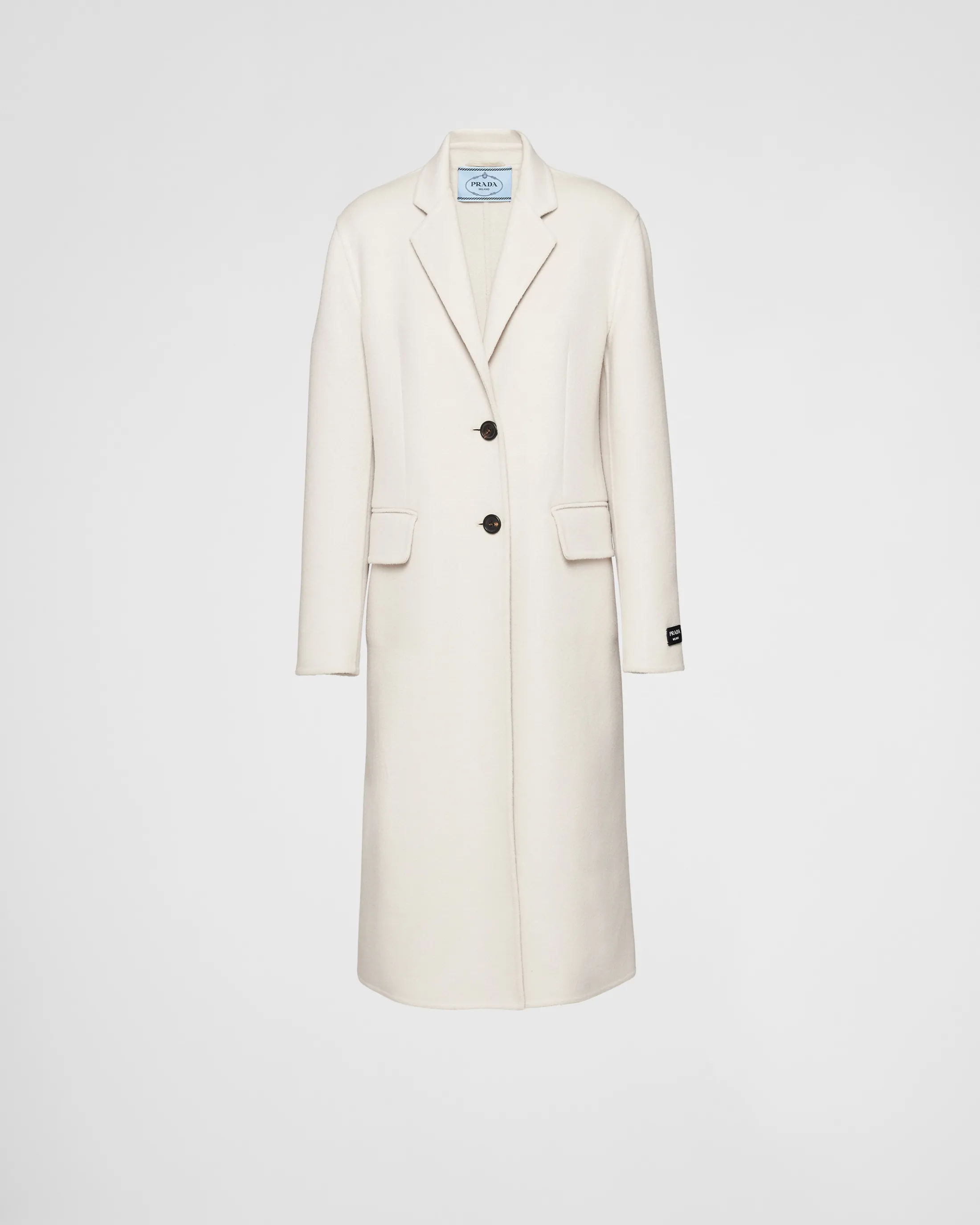 Prada Single-breasted cashgora coat Chalkwhite Online