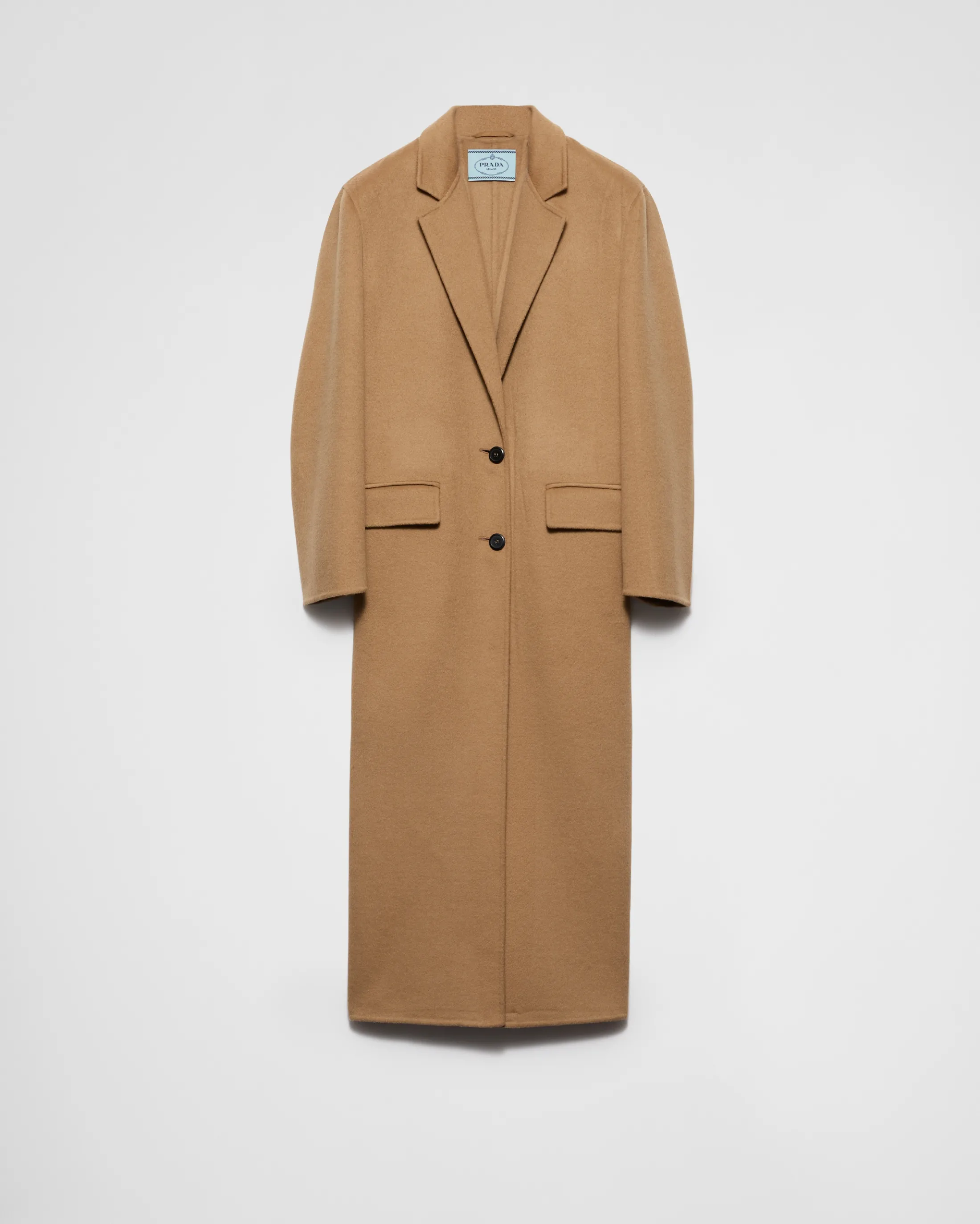 Prada Single-breasted cashgora coat Camelbrown Online