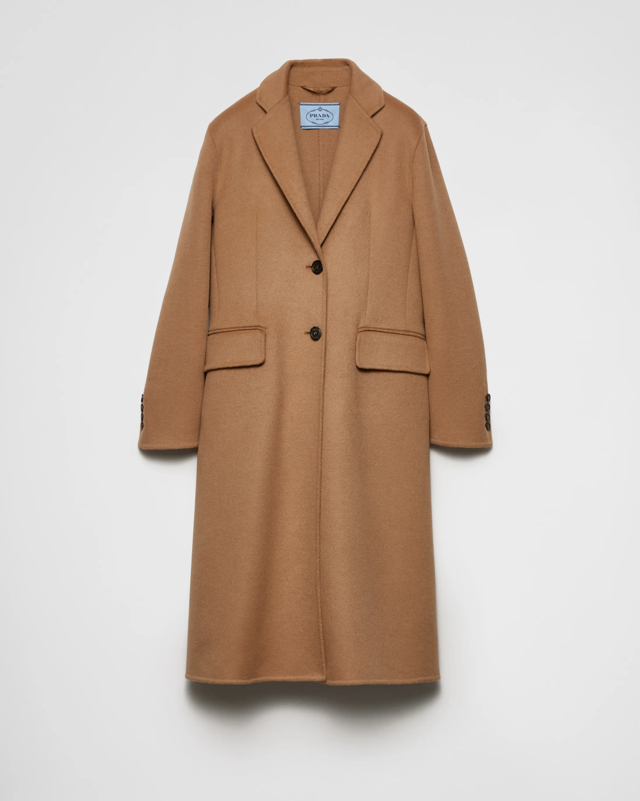 Prada Single-breasted cashgora coat Camelbrown Flash Sale