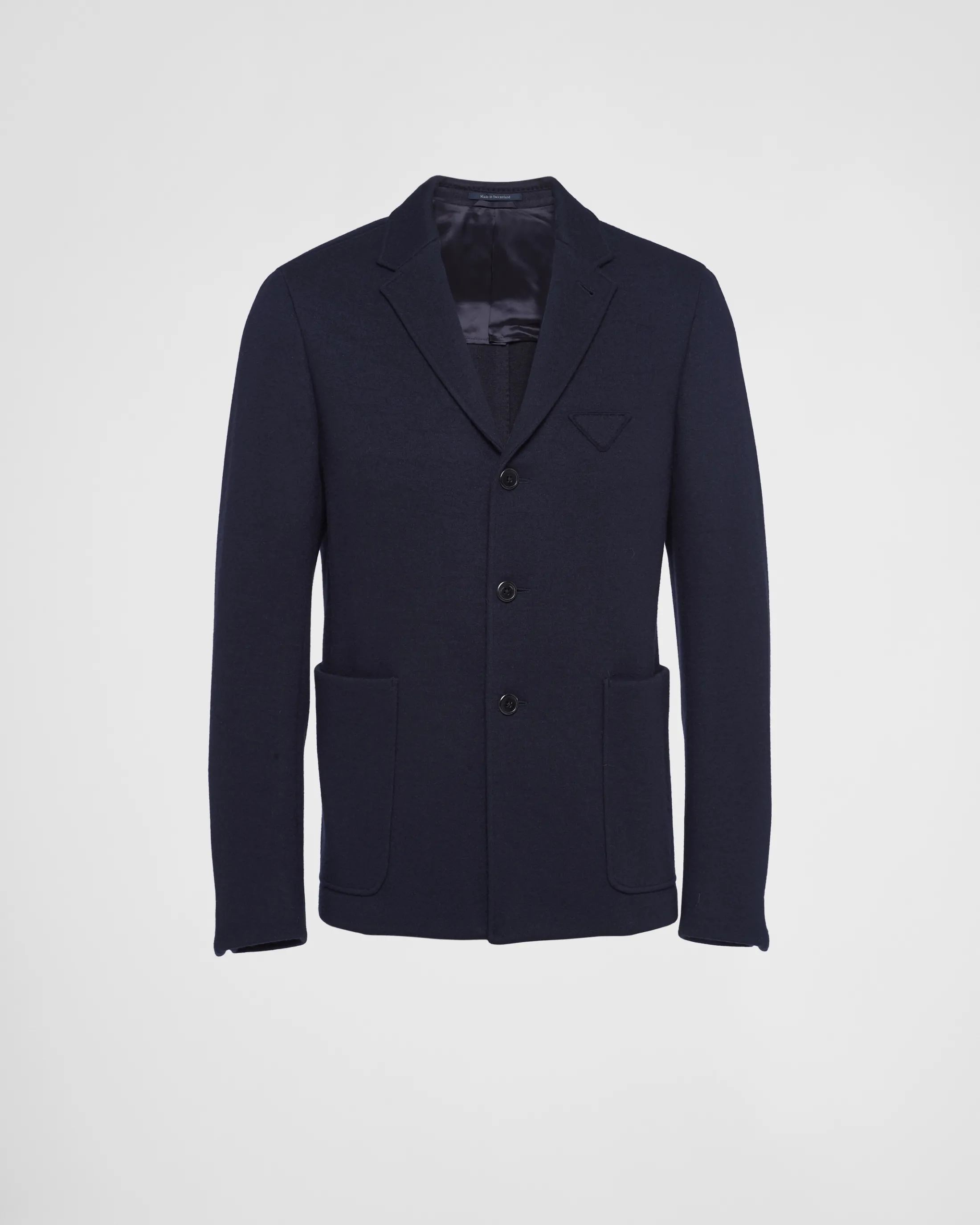 Prada Single-breasted cashmere and wool jacket Navy Flash Sale