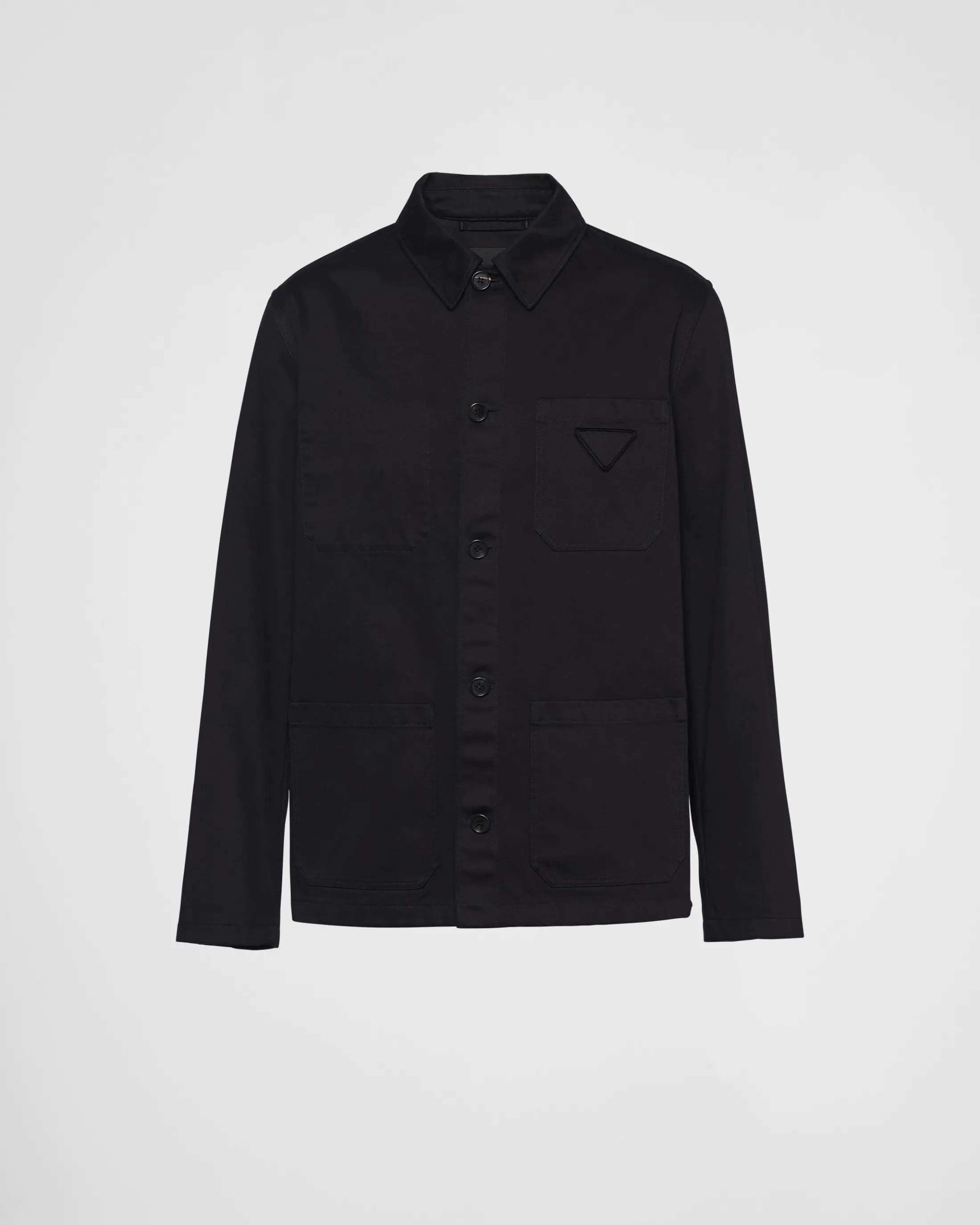 Prada Single-breasted cotton jacket Black Cheap