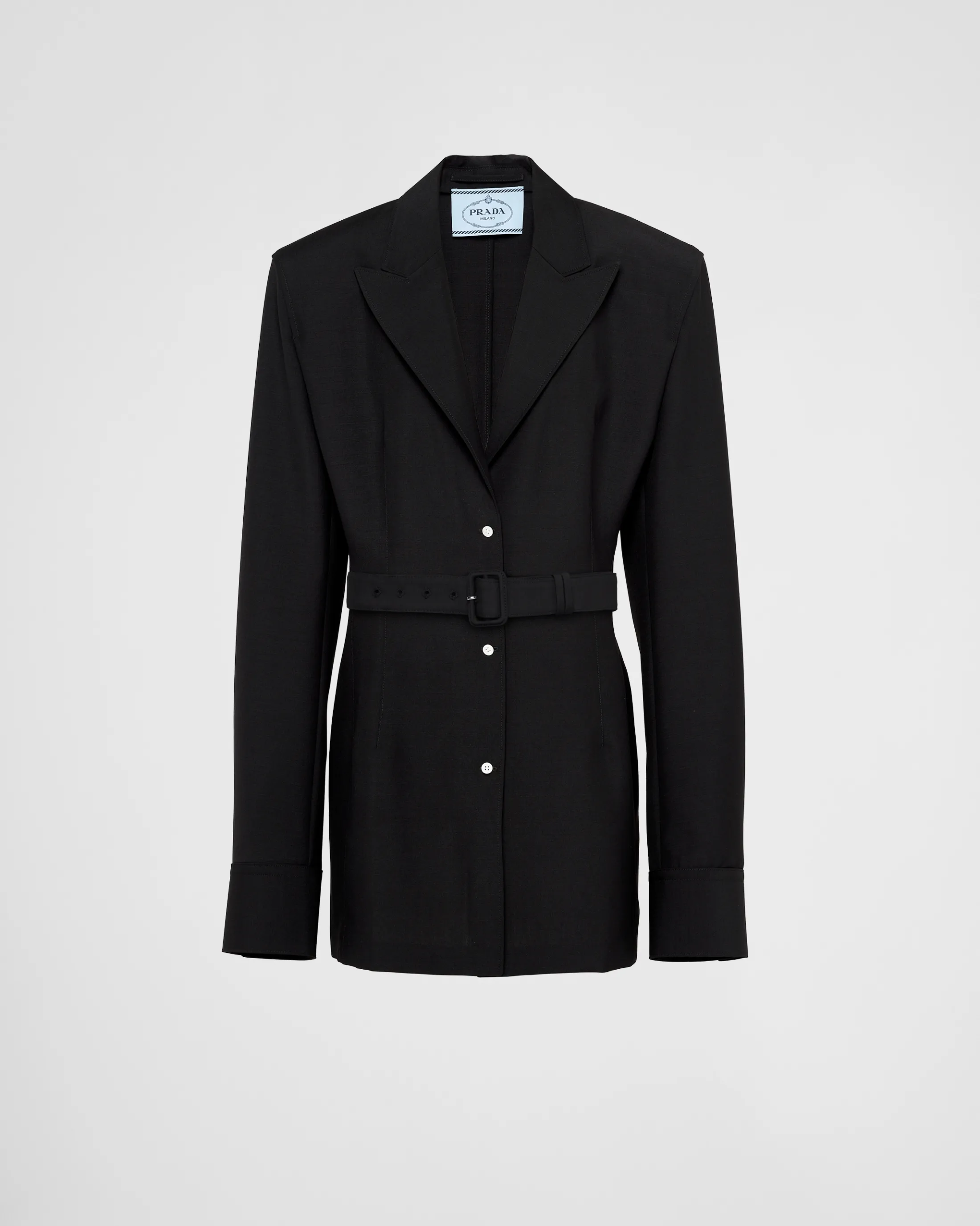 Prada Single-breasted light mohair jacket Black Cheap