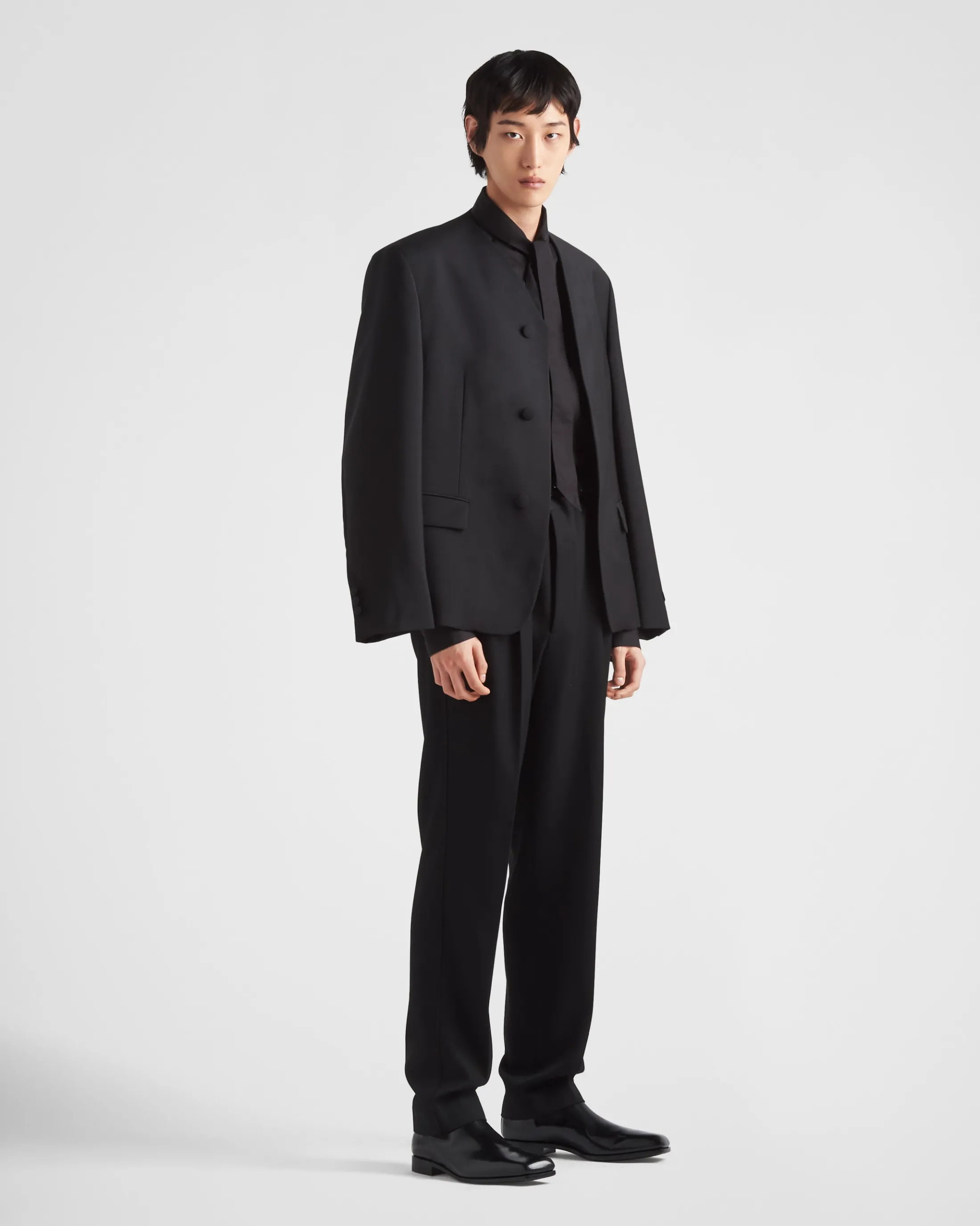 Prada Single-breasted mohair wool jacket Black Store