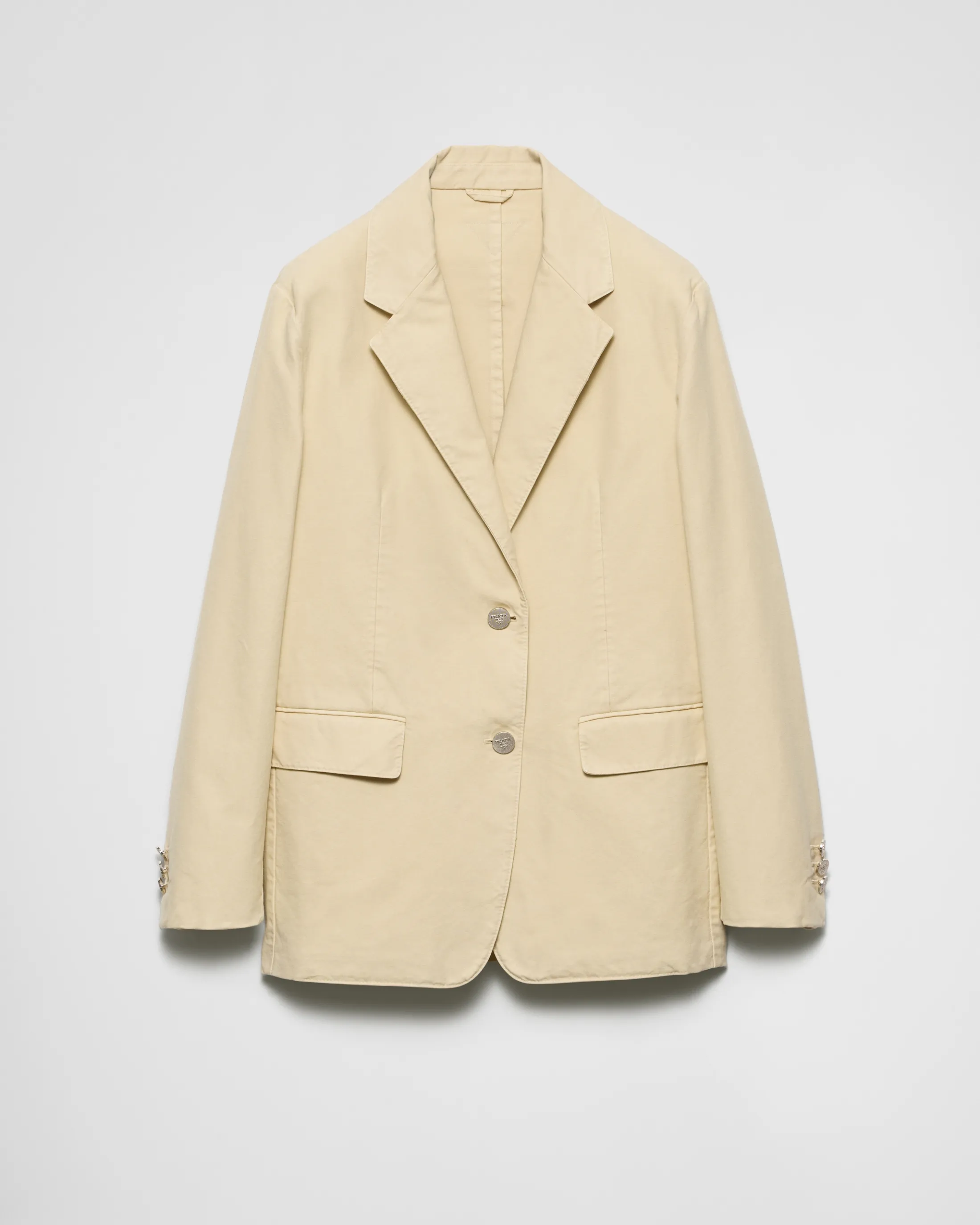 Prada Single-breasted old canvas jacket Beige Hot