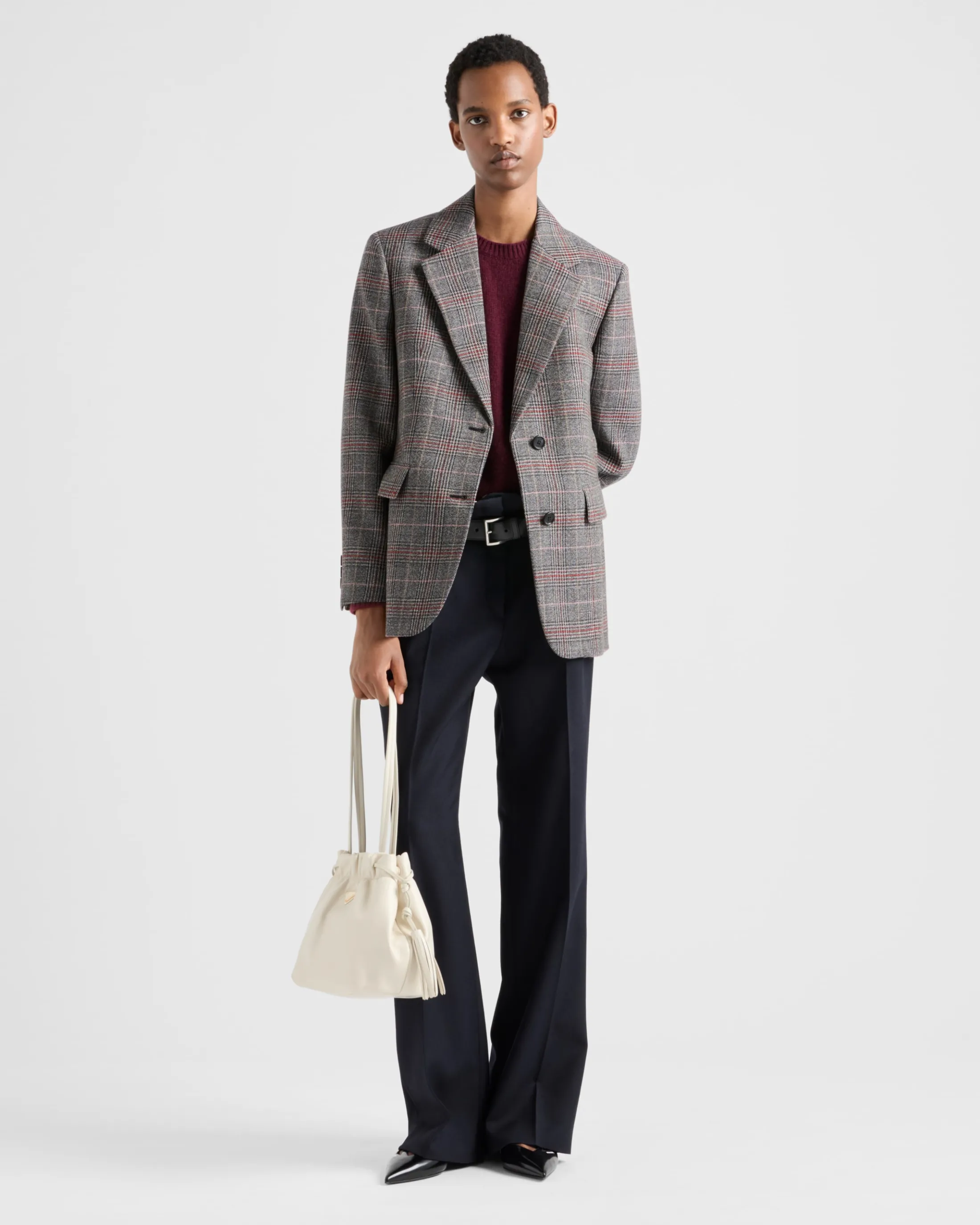 Prada Single-breasted Prince of Wales checked jacket Ebony Best