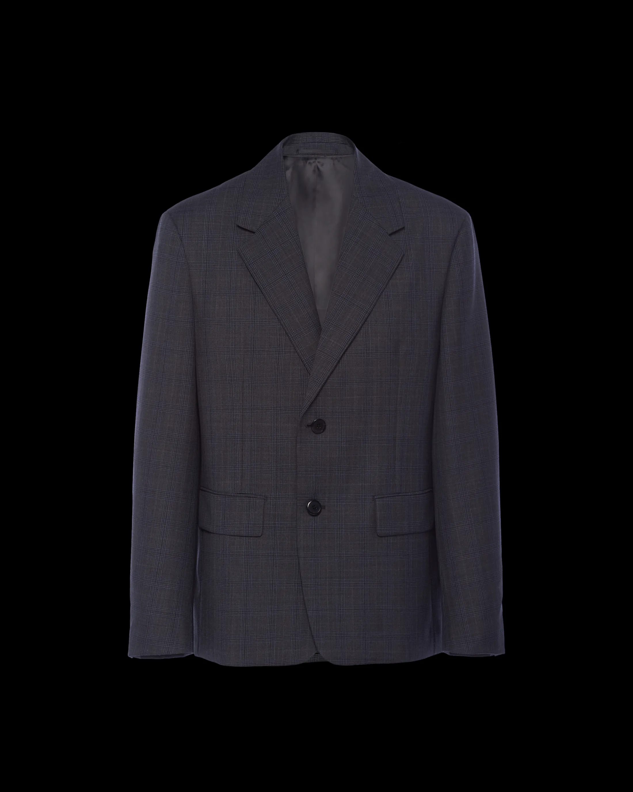 Prada Single-breasted Prince of Wales mohair jacket Slategray Cheap