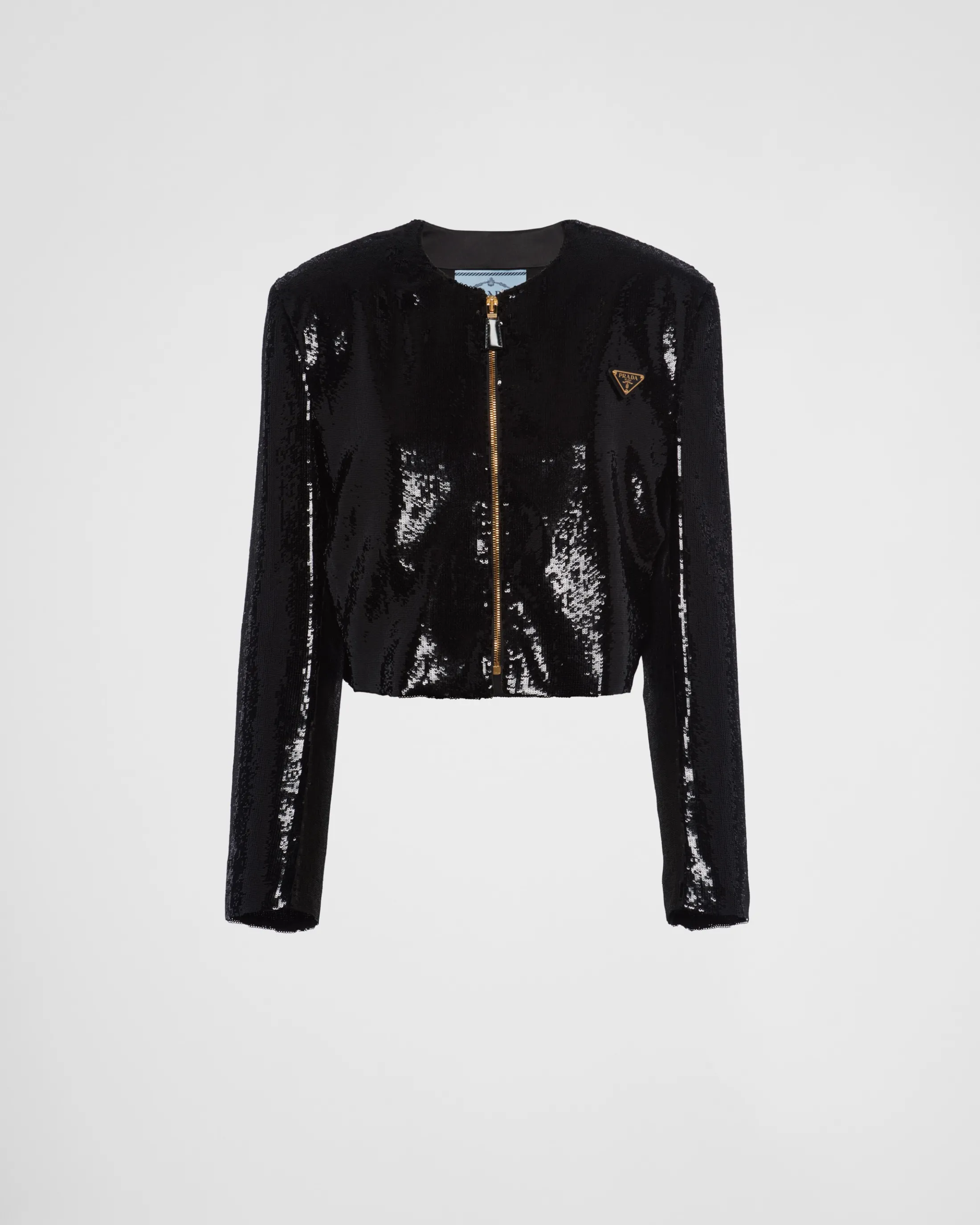 Prada Single-breasted sequin jacket Black Cheap