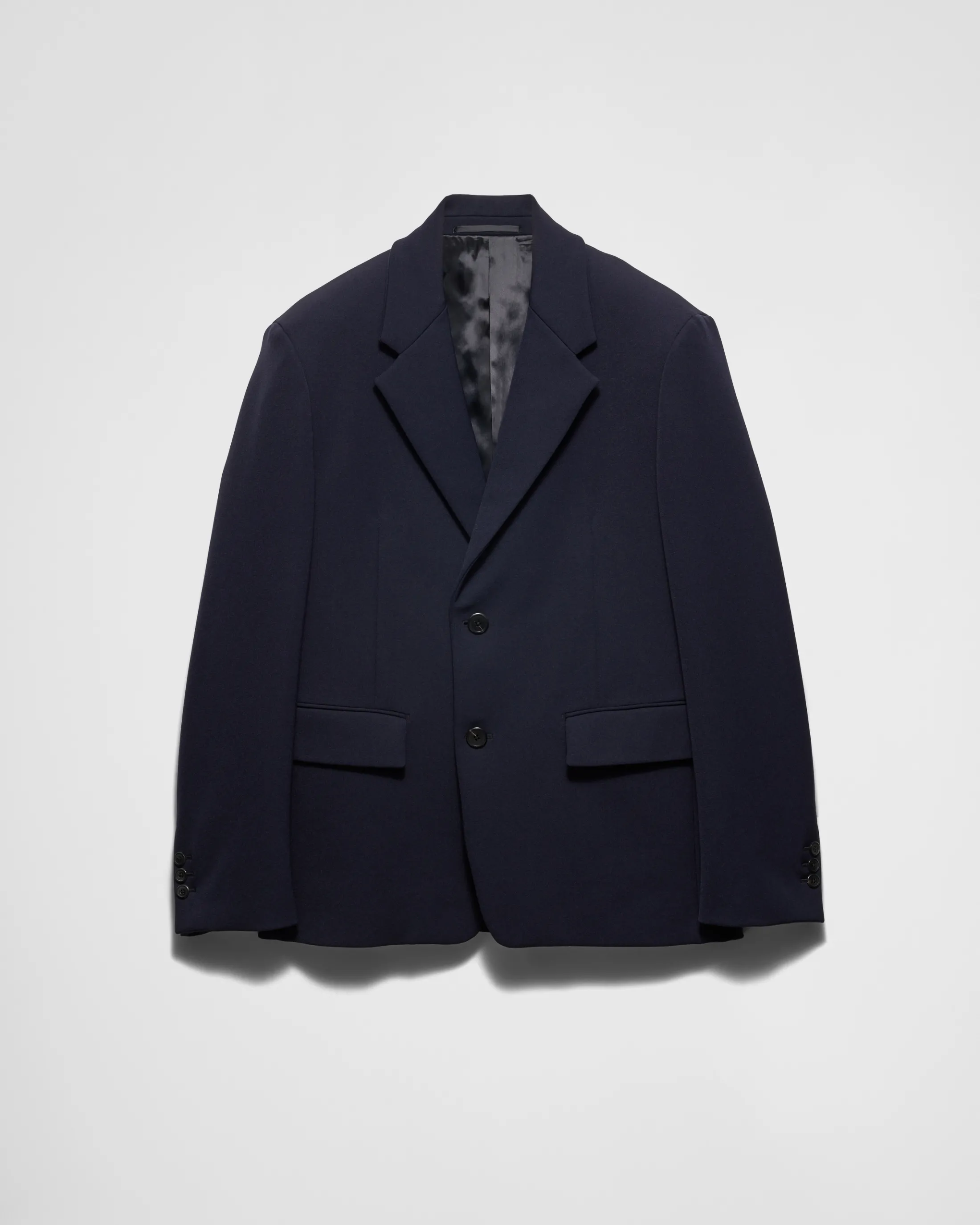 Prada Single-breasted technical gabardine jacket Navy Hot