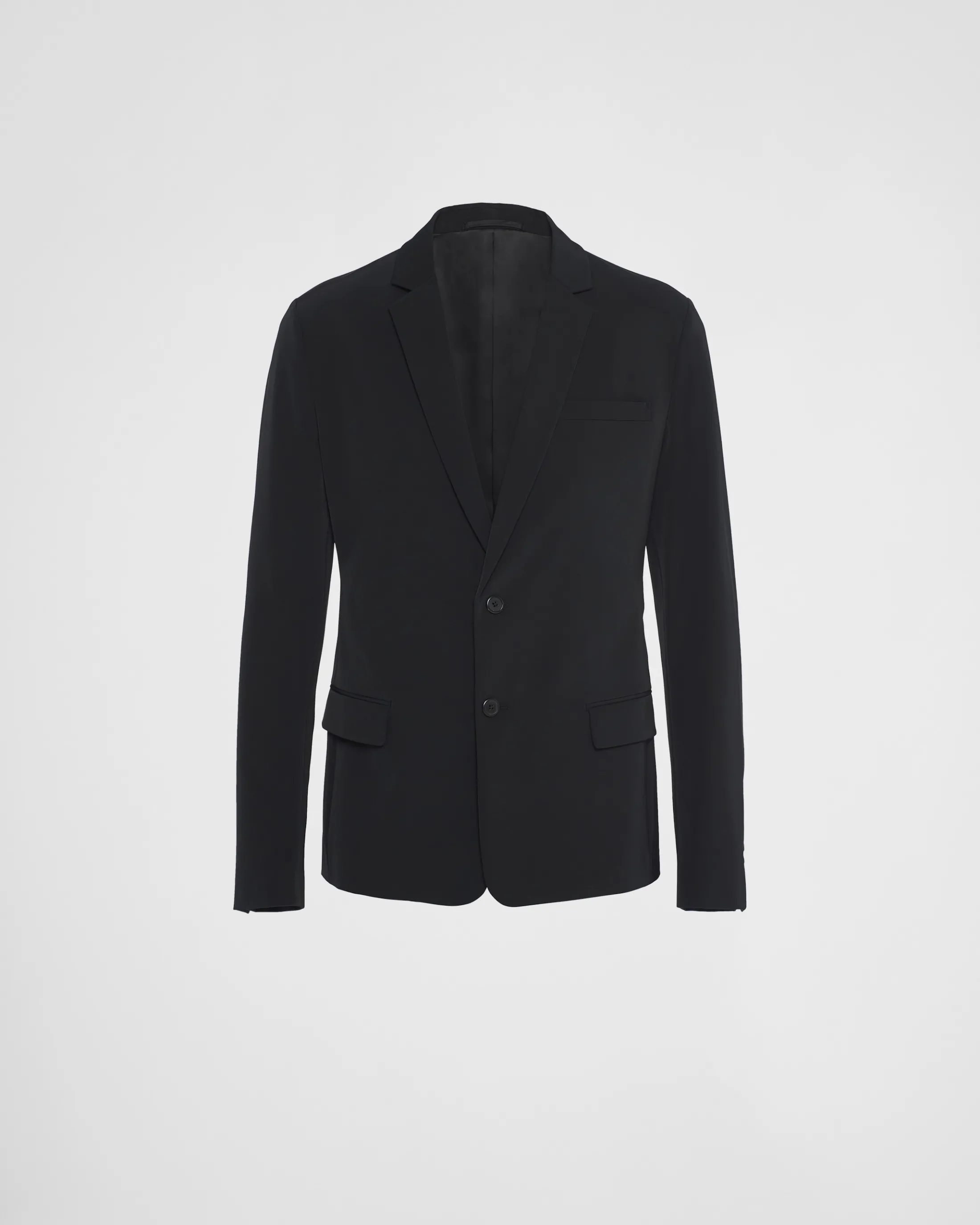 Prada Single-breasted technical stretch fabric jacket Black Flash Sale