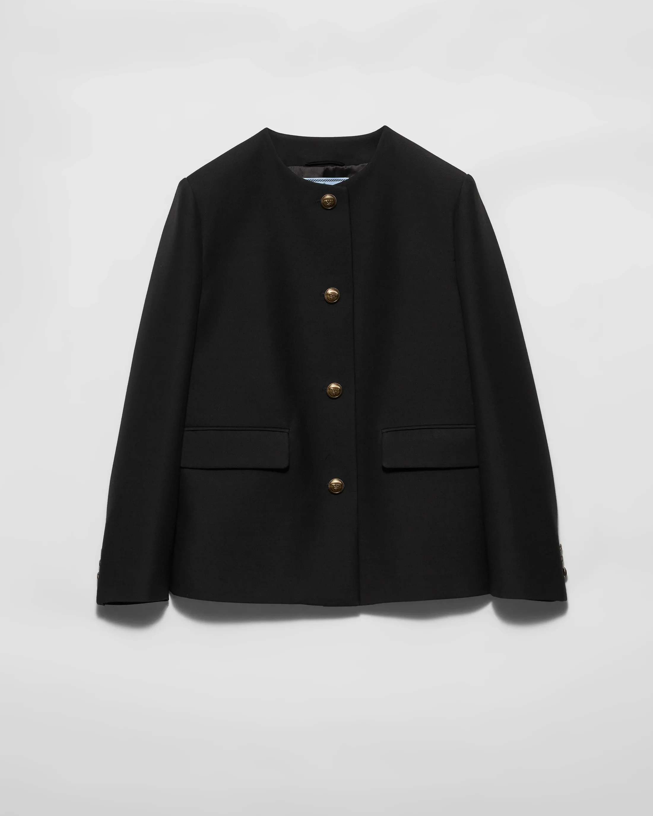 Prada Single-breasted tricotine jacket Black Hot