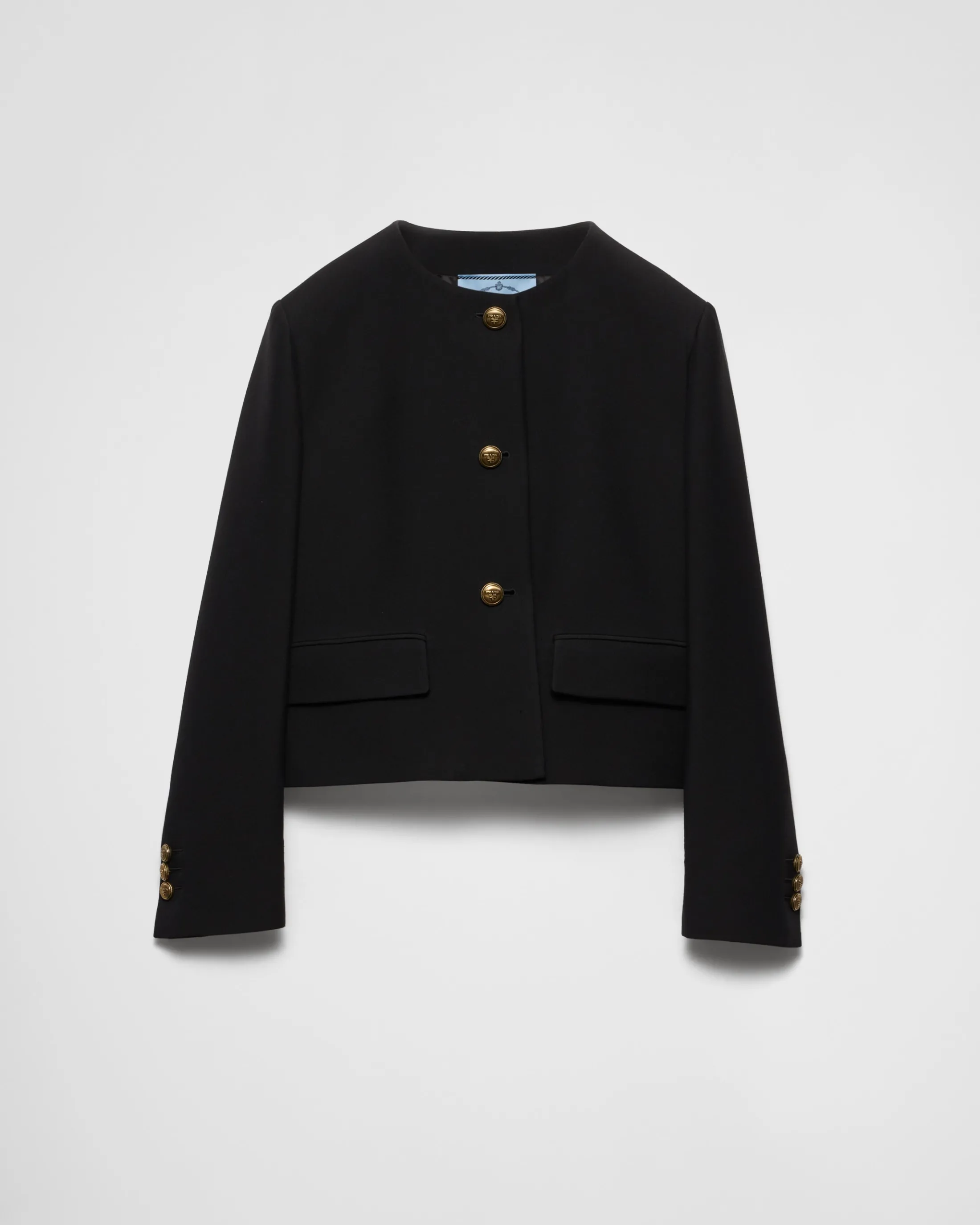 Prada Single-breasted tricotine jacket Black Shop