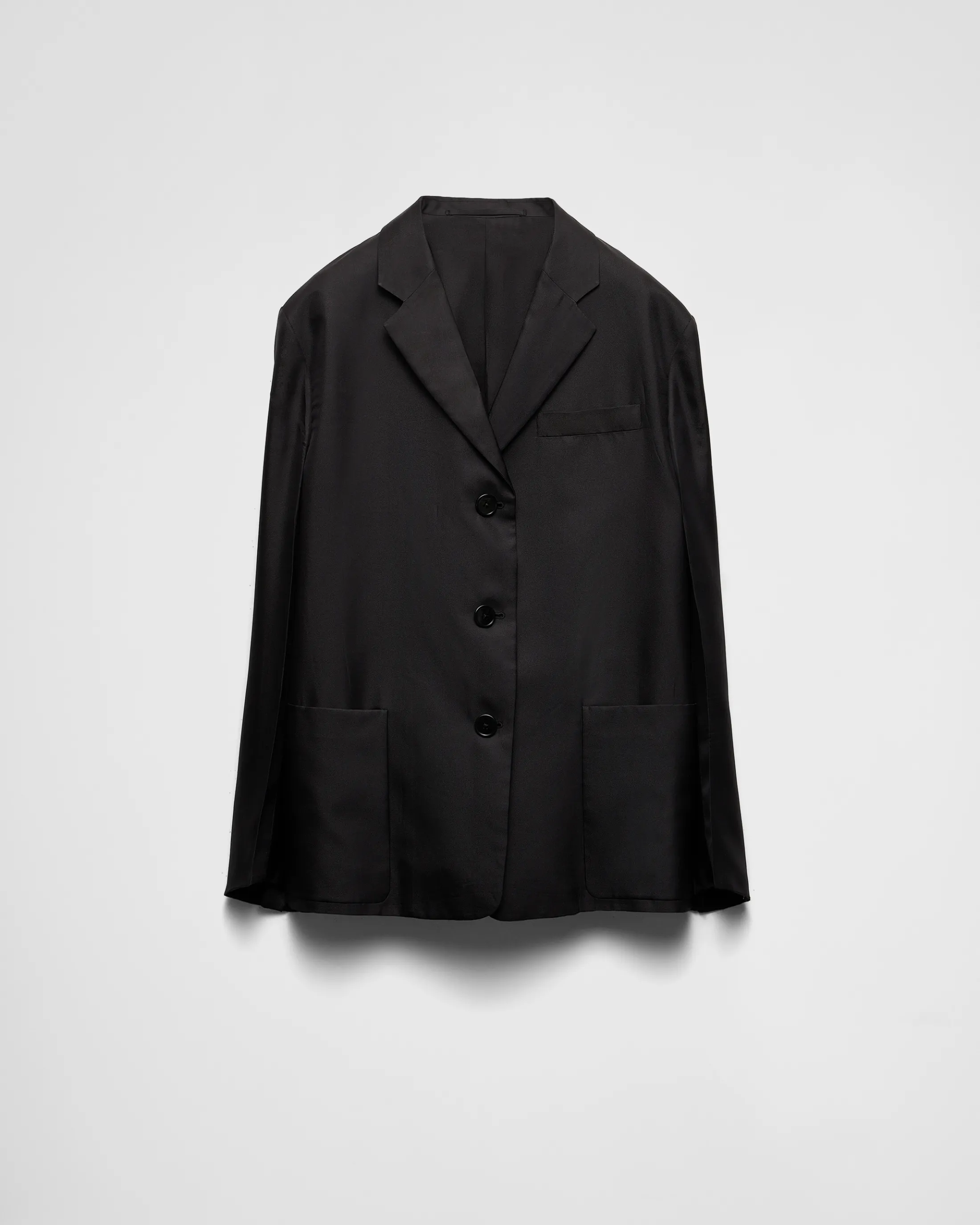 Prada Single-breasted twill jacket Black Hot