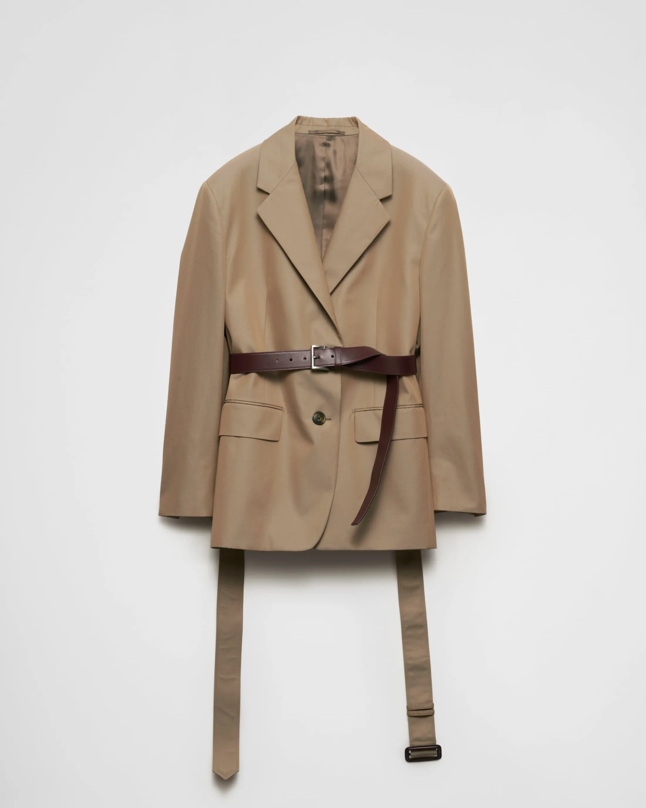 Prada Single-breasted twill jacket Beige Store