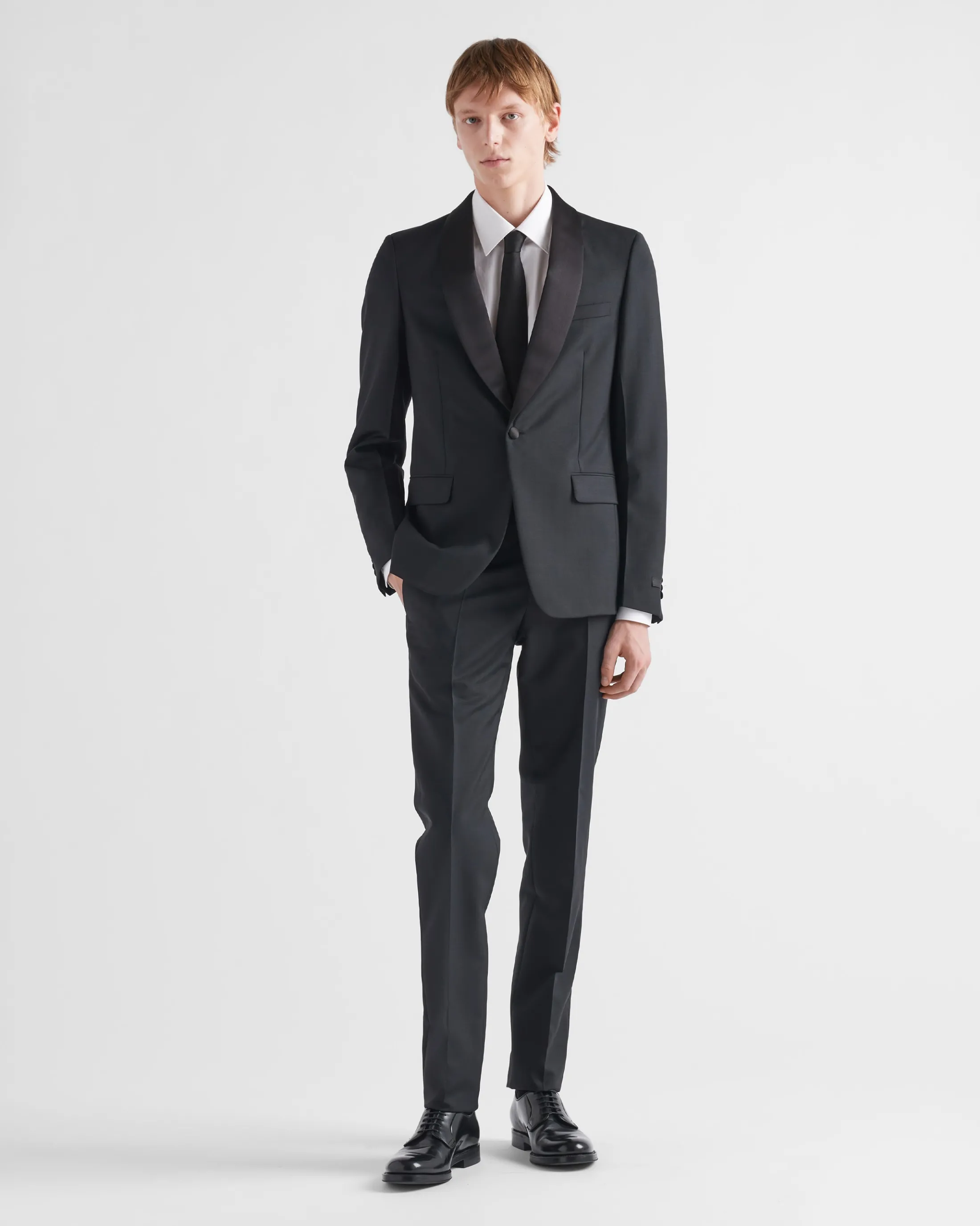 Prada Single-breasted wool and mohair tuxedo Black Cheap