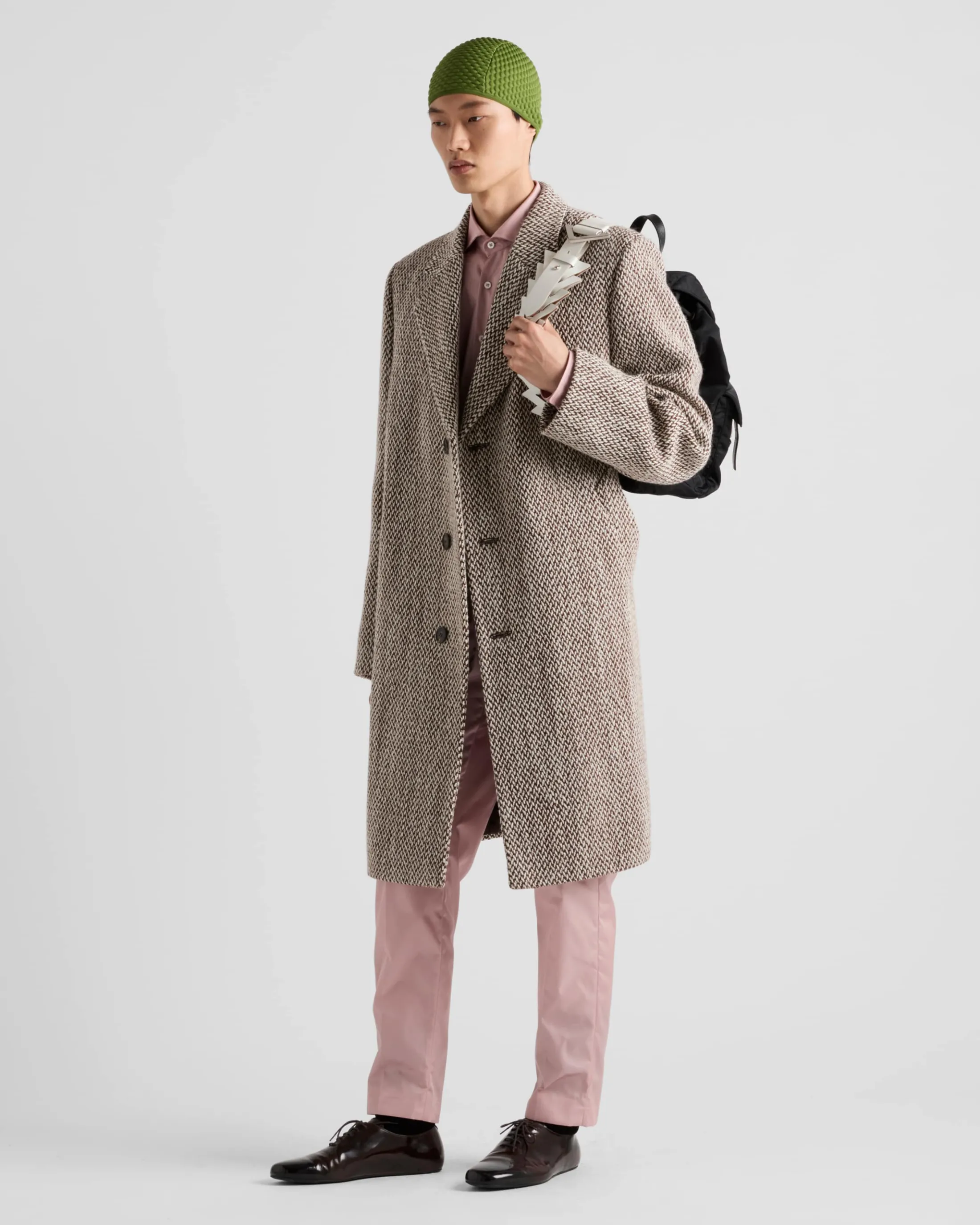 Prada Single-breasted wool blend coat Beige/tobacco Outlet