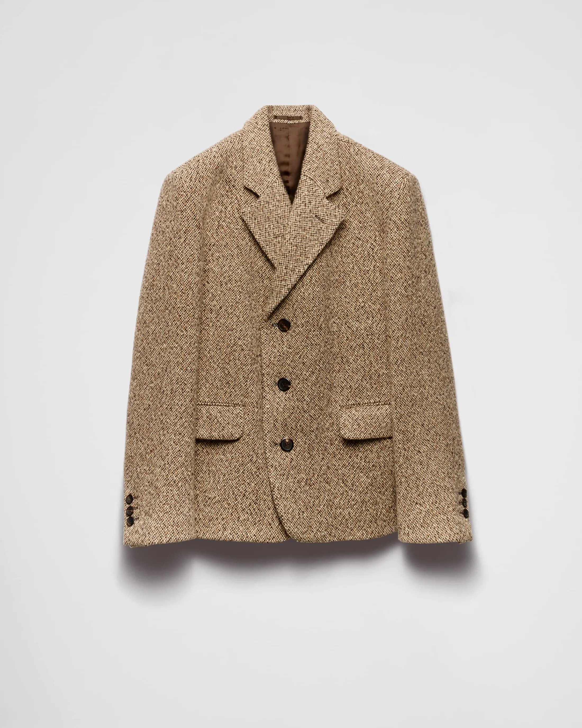 Prada Single-breasted wool blend jacket Camelbrown Online