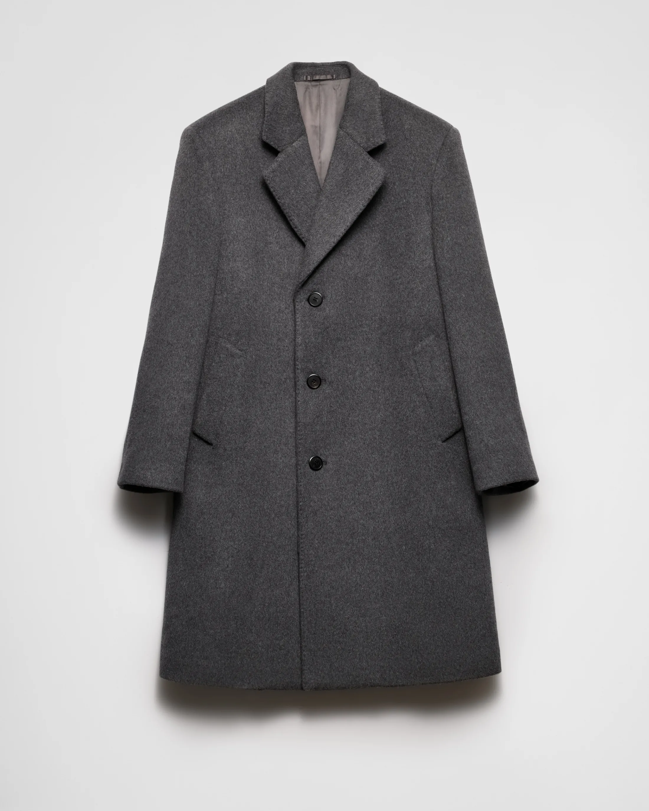 Prada Single-breasted wool coat Slategray Cheap