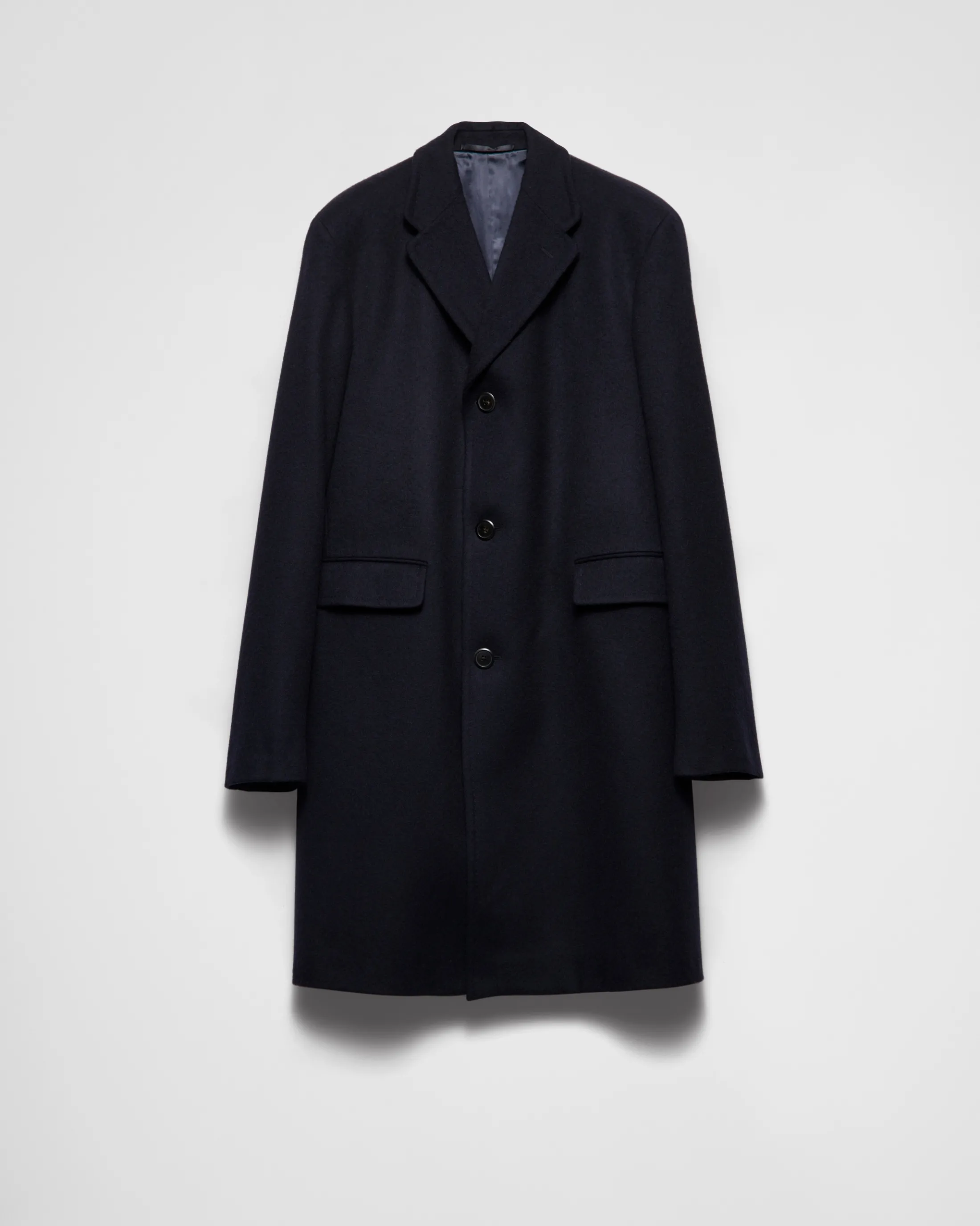 Prada Single-breasted wool coat Navy New