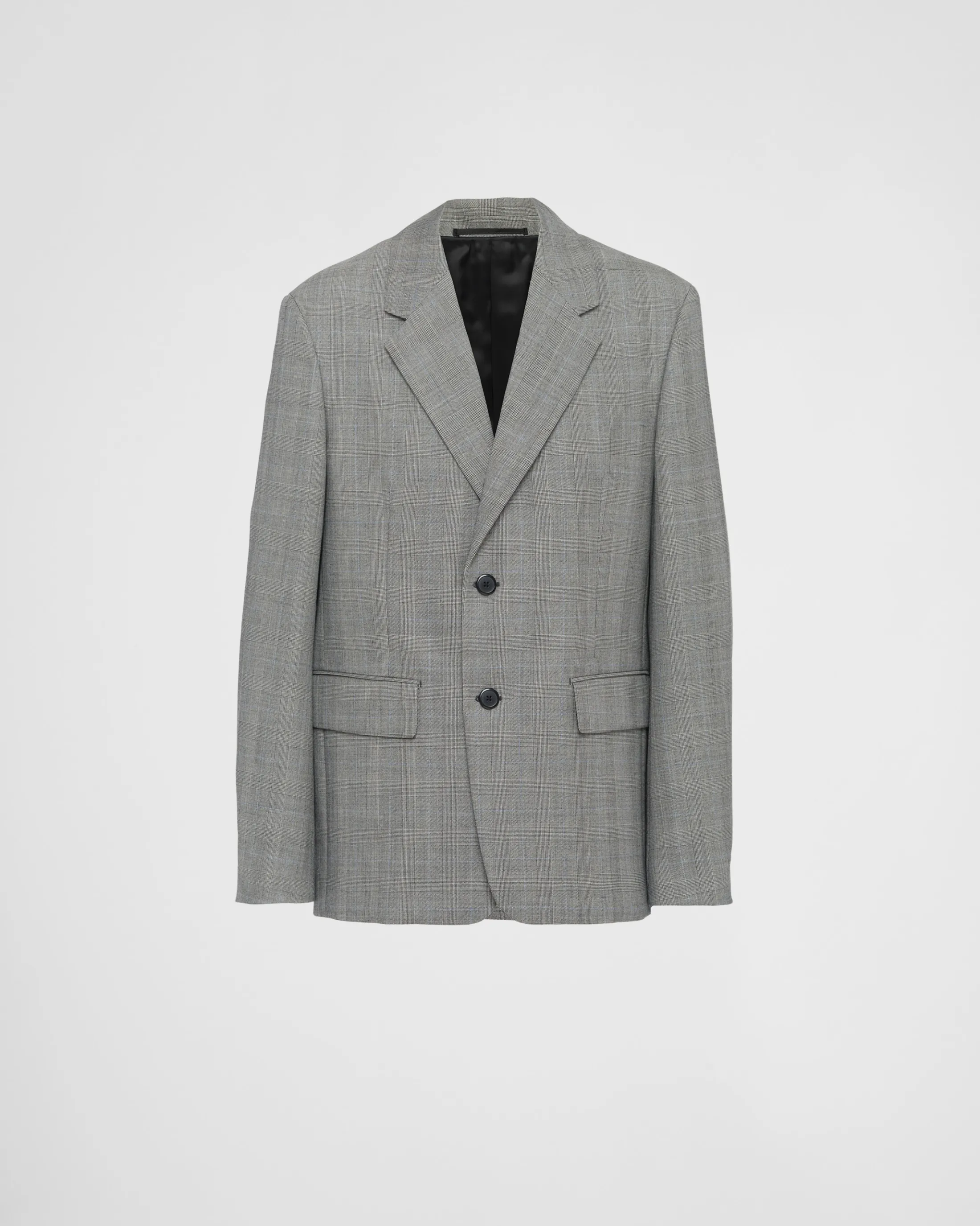 Prada Single-breasted wool jacket Slategray Cheap