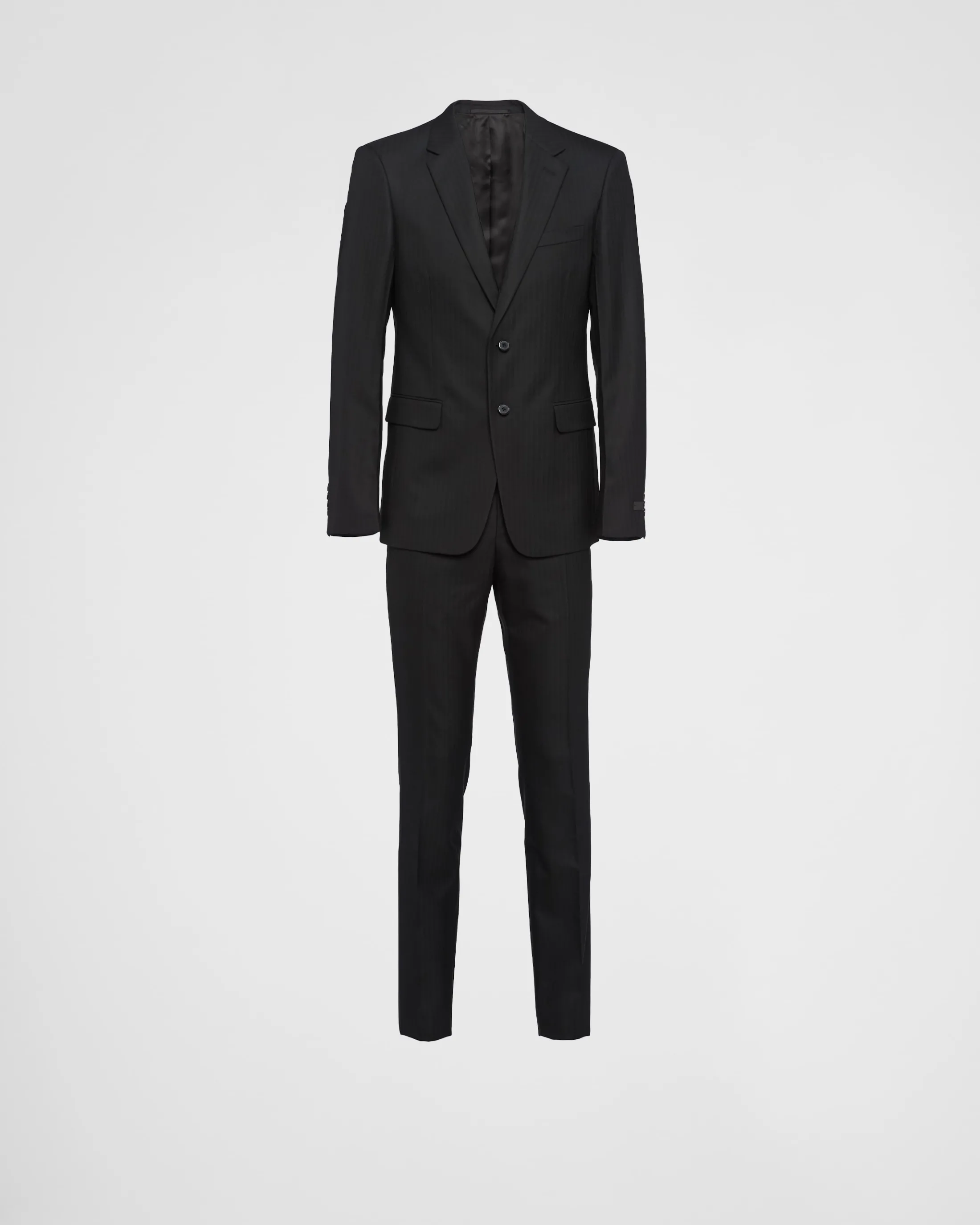 Prada Single-breasted wool suit Black Outlet