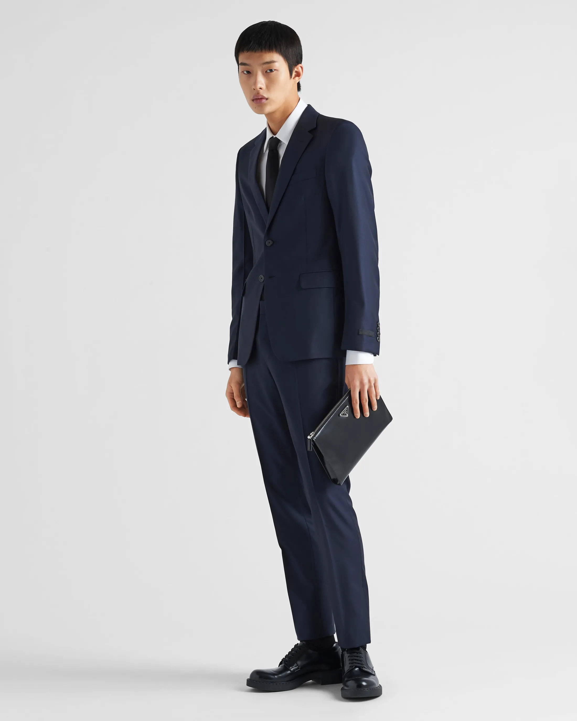 Prada Single-breasted wool suit Navy Outlet