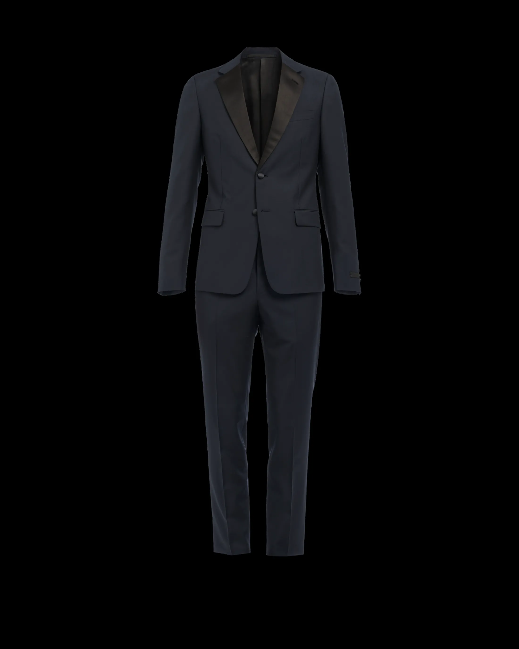 Prada Singled-breasted two-button wool mohair tuxedo Blue/black Flash Sale