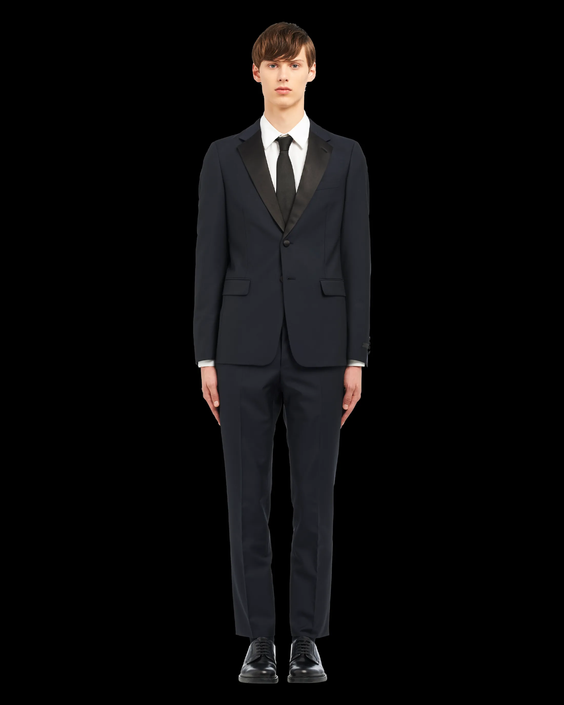 Prada Singled-breasted two-button wool mohair tuxedo Blue/black Flash Sale