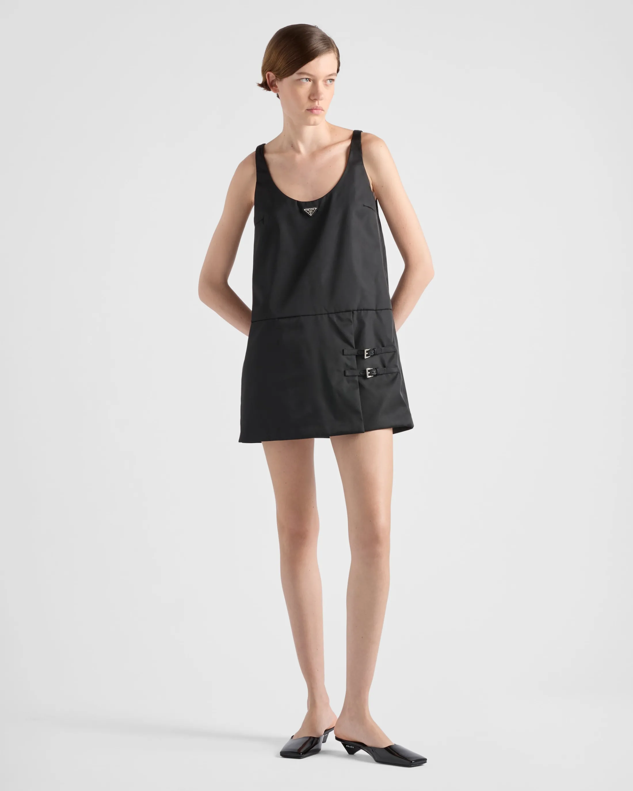 Prada Sleeveless Re-Nylon dress Black Best Sale